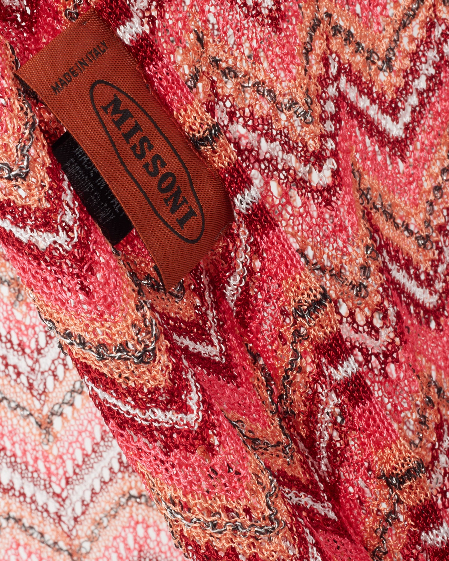 Missoni Red/Pink/Multi Zigzag Viscose Blend Scarf