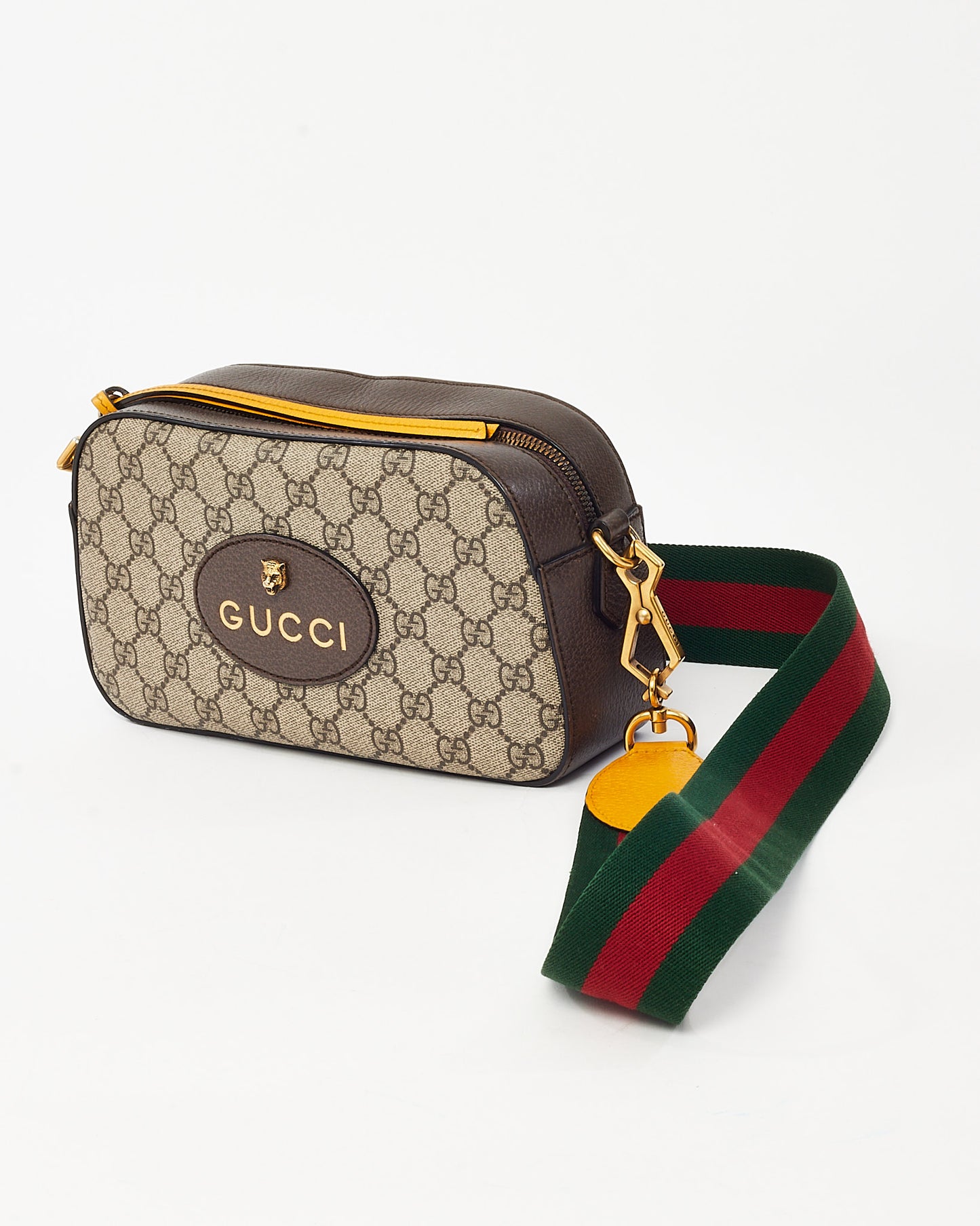 Gucci Beige and Brown GG Supreme Monogram Canvas Neo Vintage Web Camera Bag