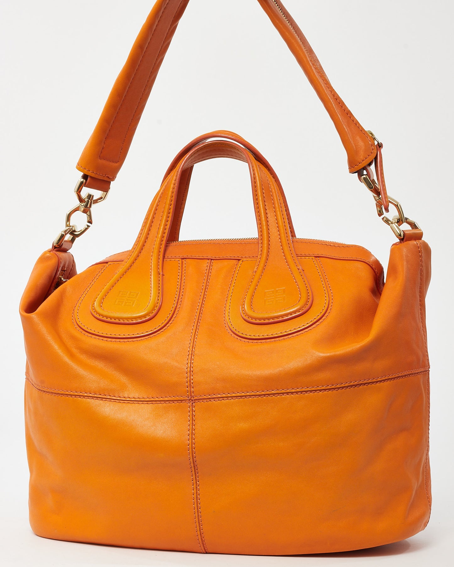 Givenchy Orange Calf Leather Medium Nightingale Bag with Strap