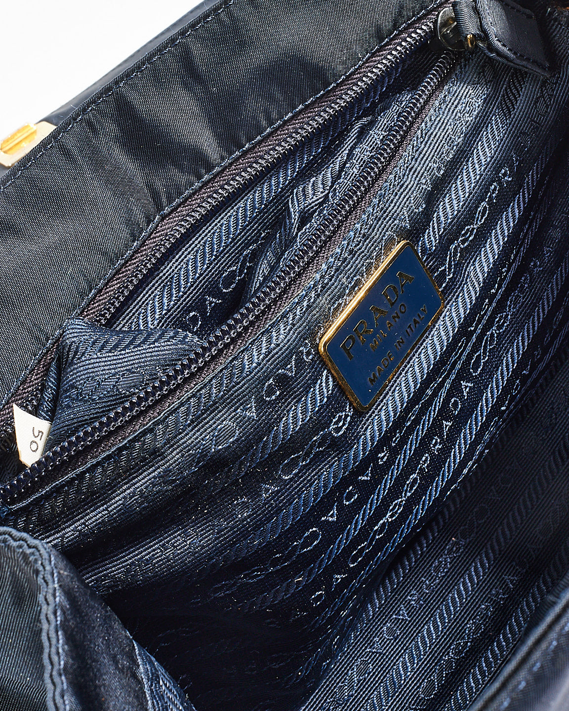 Prada Vintage Black Nylon & Gold Top Handle Bag