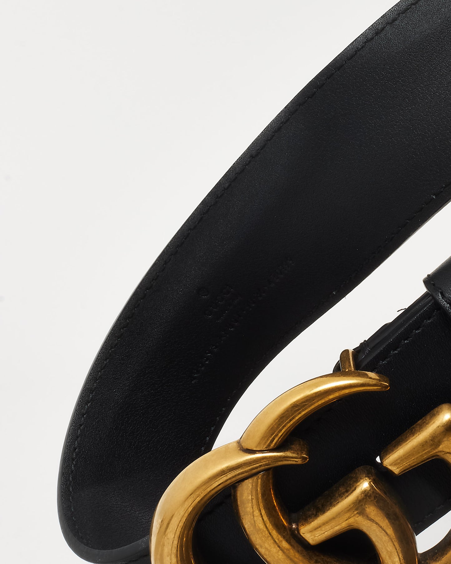 Gucci Black Smooth Leather Large GG Marmont Belt - 90/36