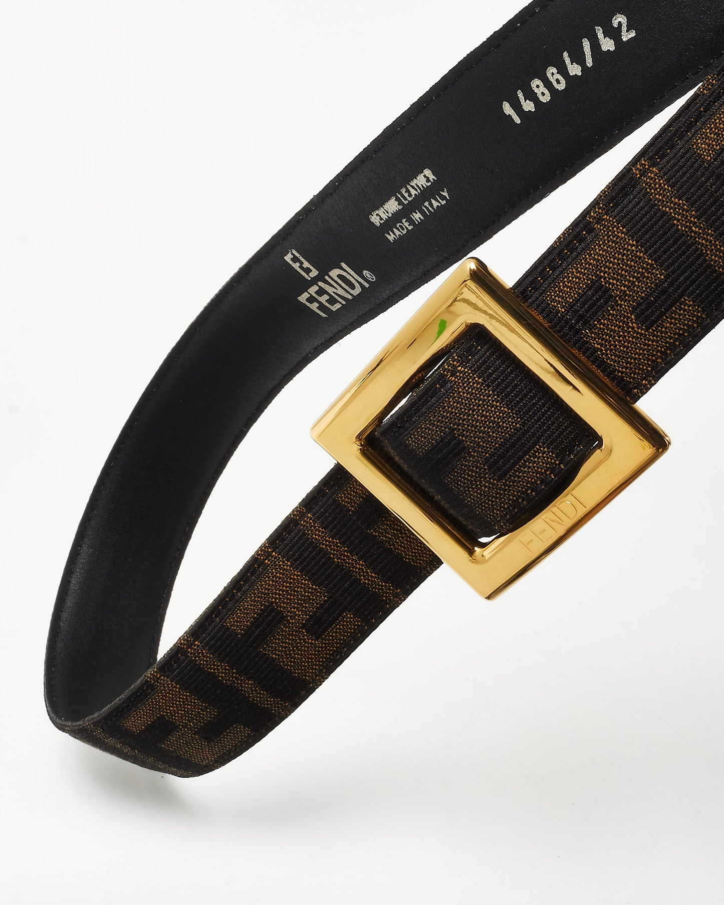 Fendi Tobacco Brown Zucca Print Canvas Waist Belt - 42 IT