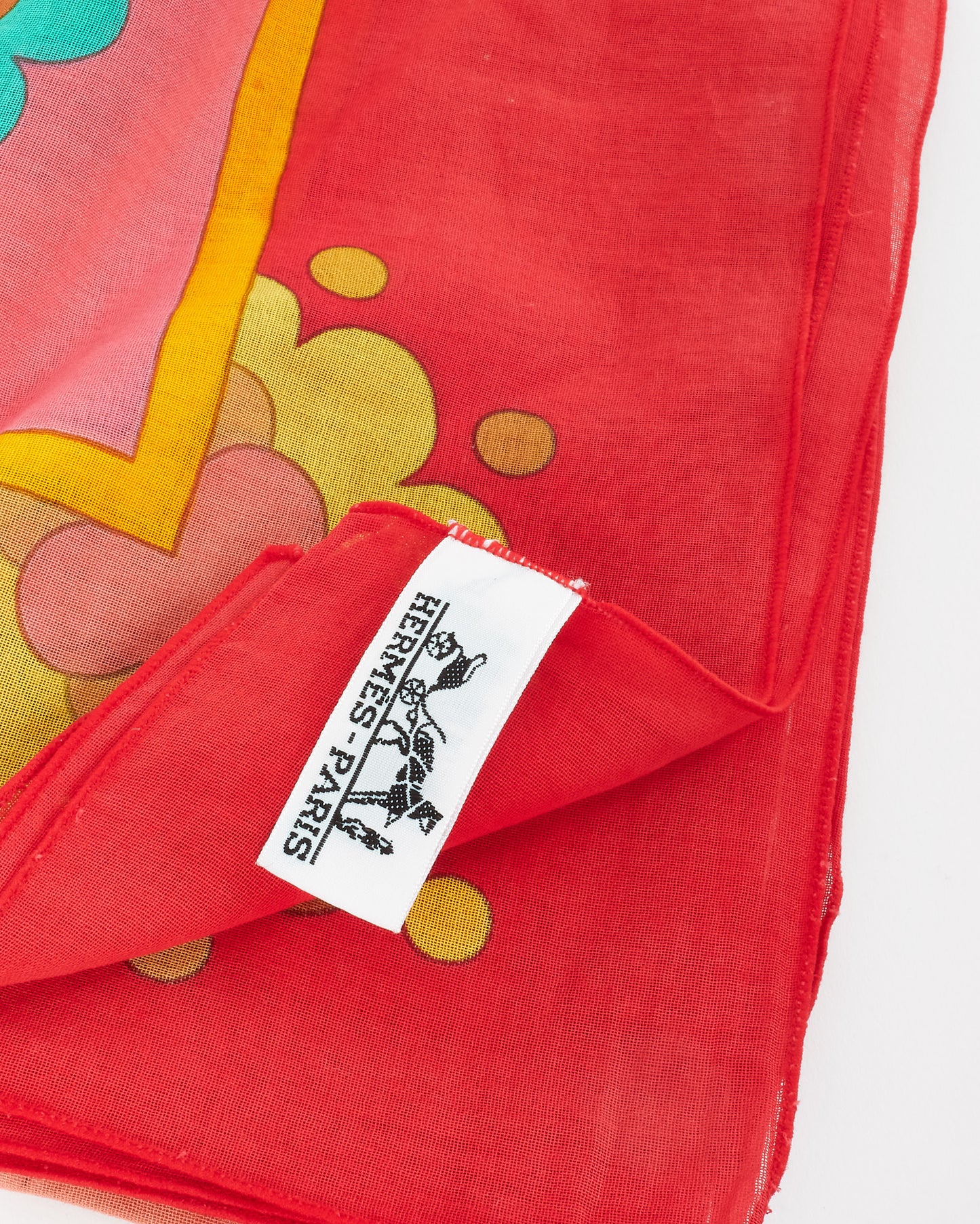 Hermès Pink/Red/Multi Paisley and Boat Cotton Mousseline Shawl Scarf