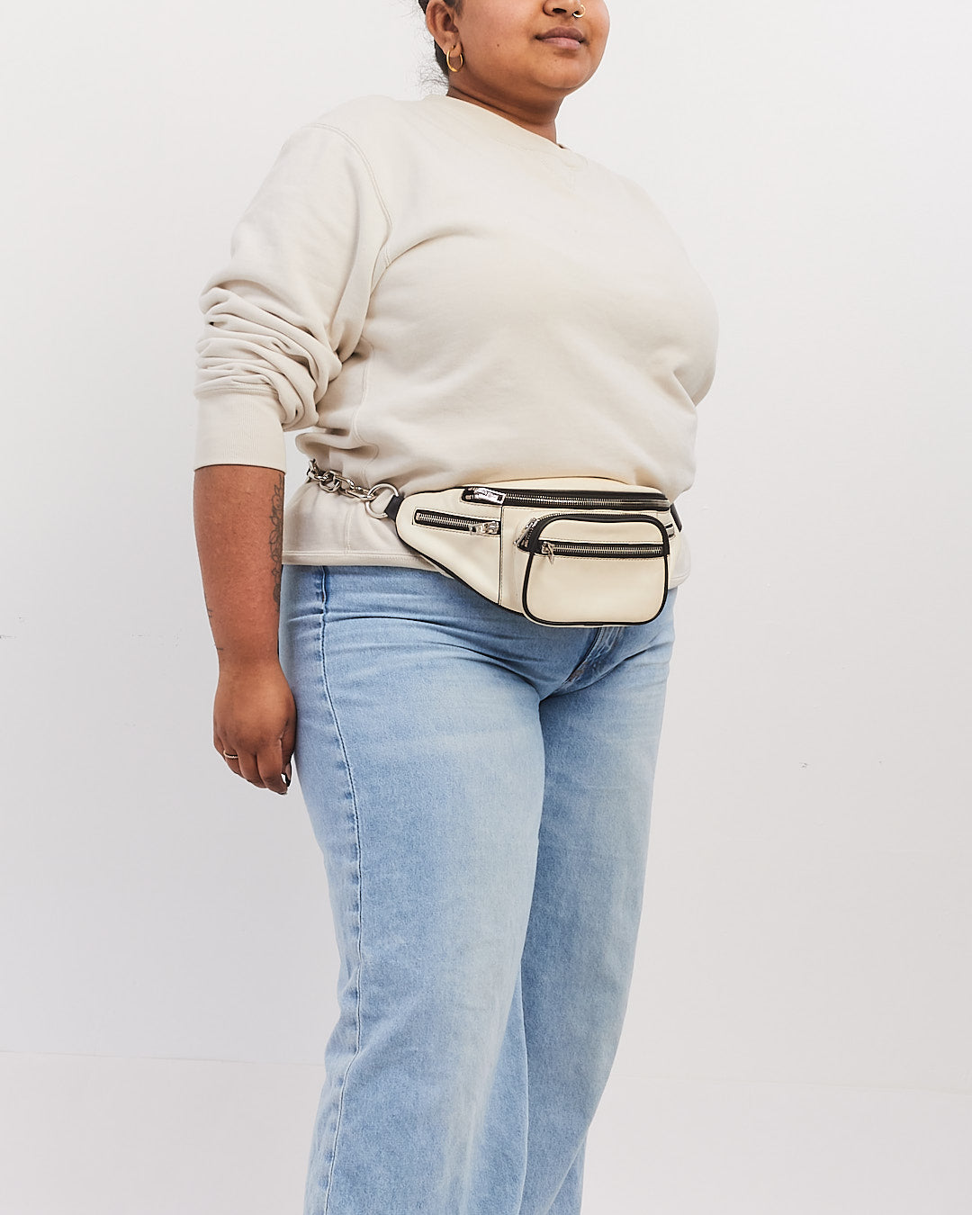 Alexander Wang White and Black Attica Fanny Pack