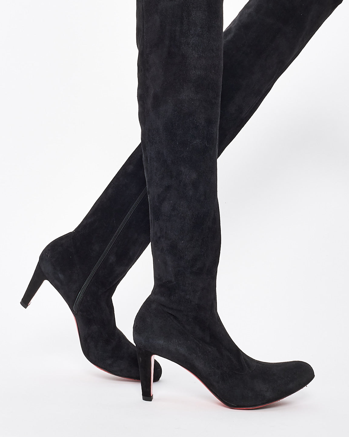 Christian Louboutin Bottes OTK en daim noir - 37,5