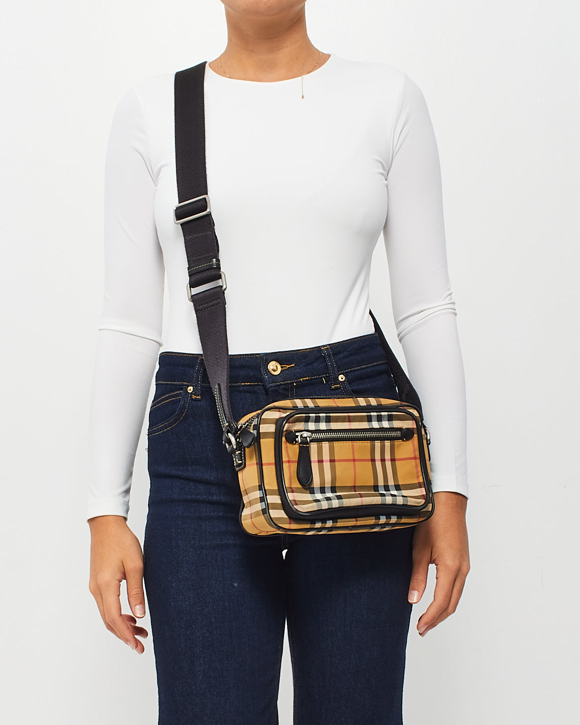 Petit sac à bandoulière Burberry Beige Vintage Check Paddy