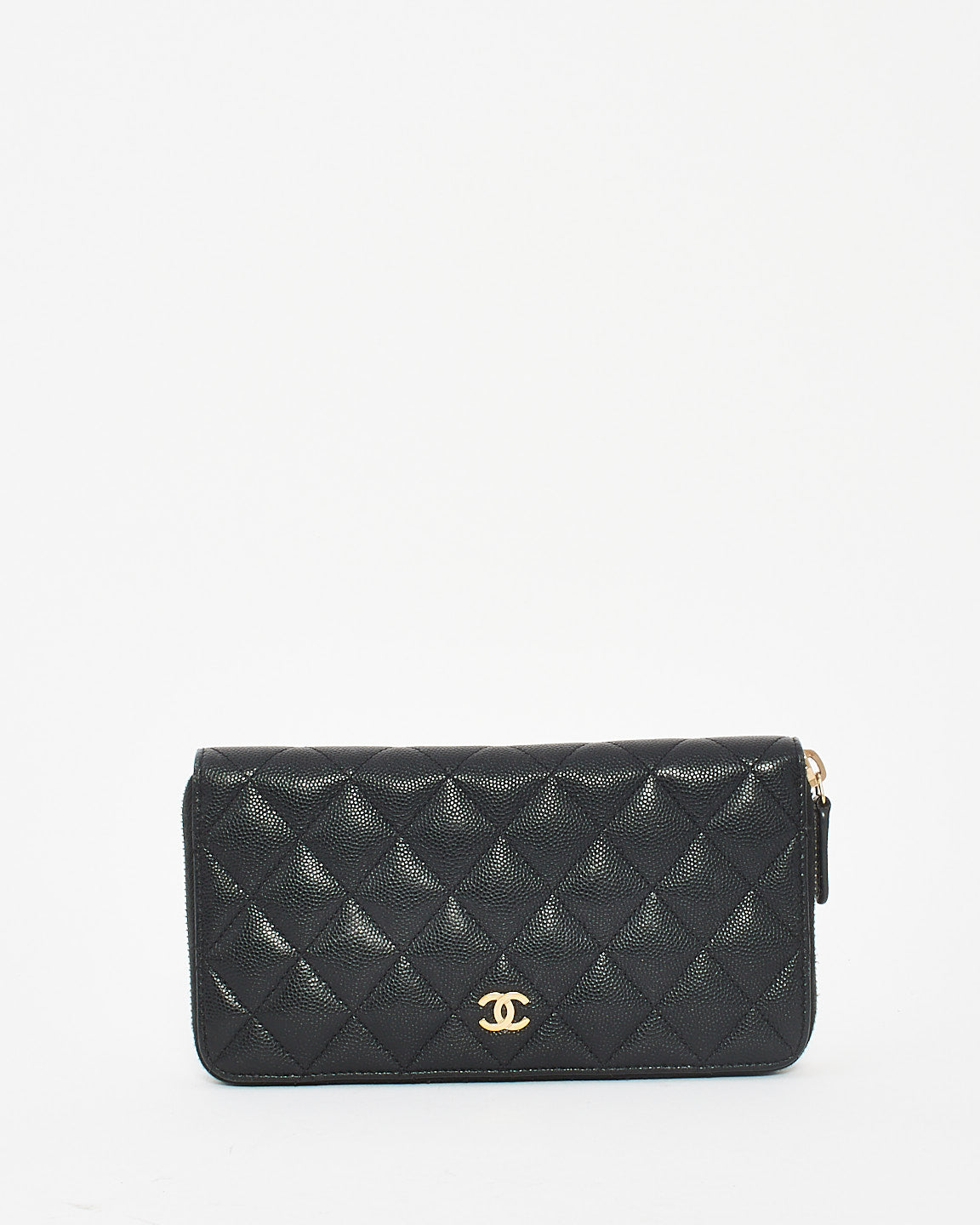Explore a Chanel Black Quilted Caviar Classic Long Zipped Wallet