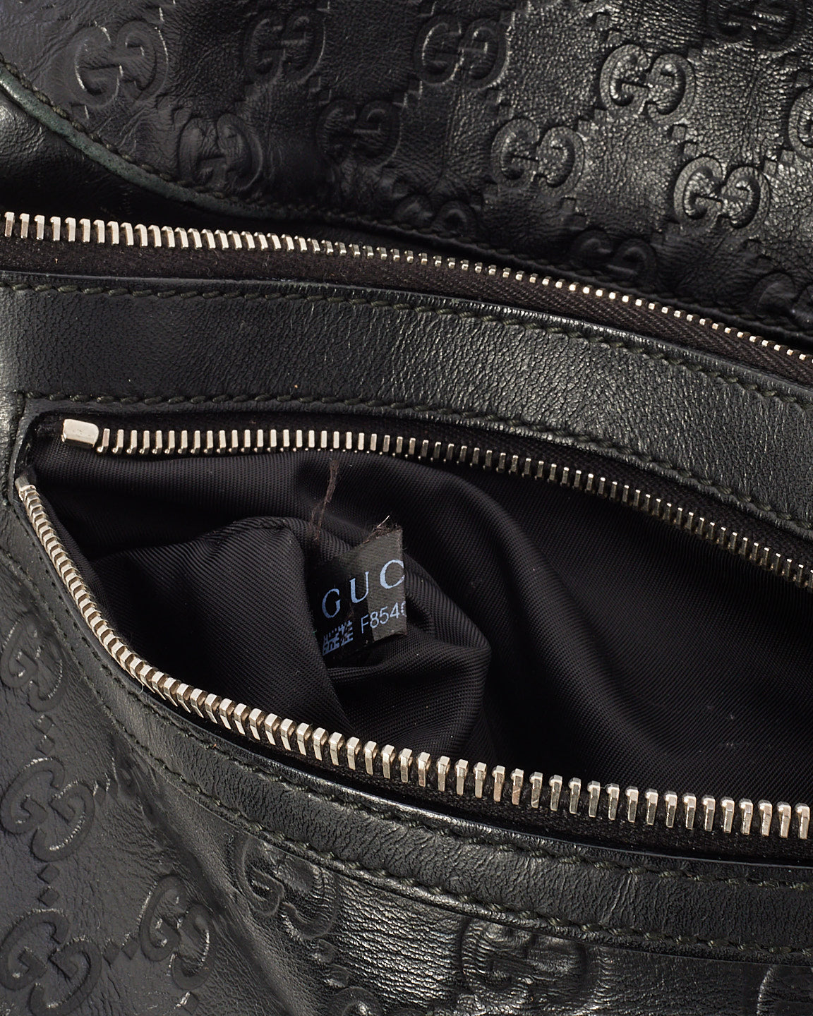 Gucci Black Signature G Embossed Leather Shimaline Shelly Bum Bag