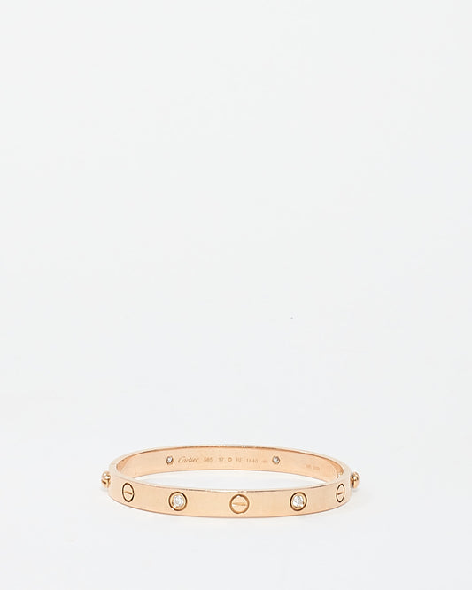 Bracelet Love à quatre diamants en or rose Cartier - 17