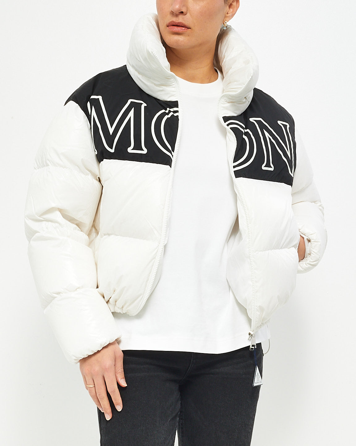 Moncler Doudoune à logo blanc - 3