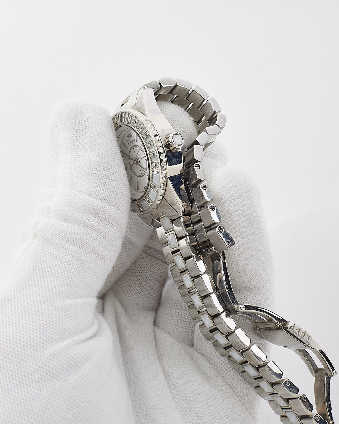 Dior Stainless Steel Diamond Crystal Sapphire 29mm Quartz Watch