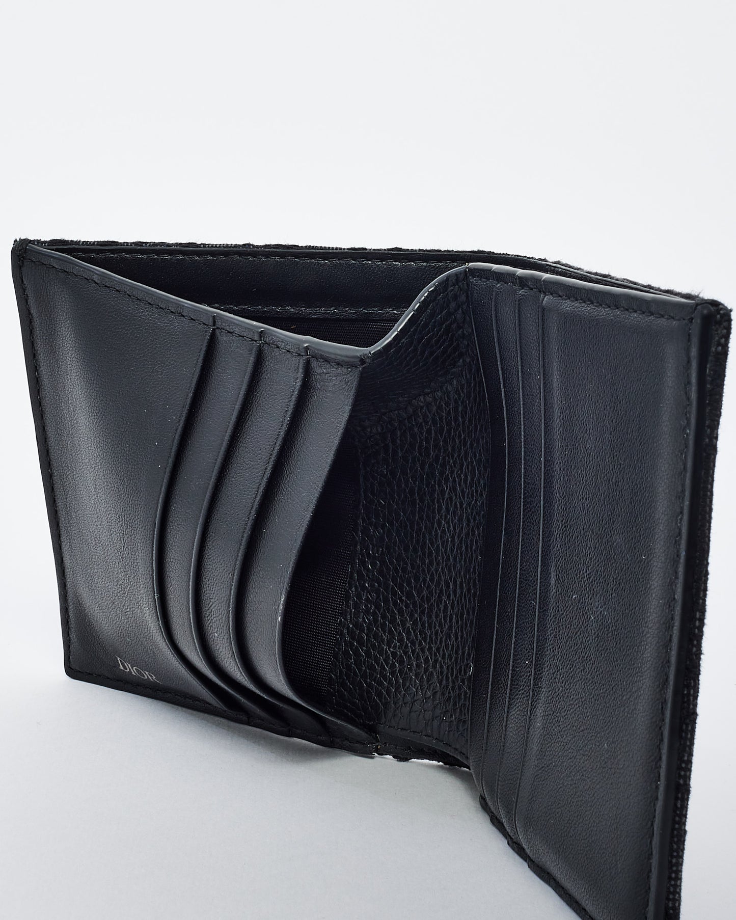 Dior Black Dior Jacquard Canvas Vertical Bi-Fold Wallet