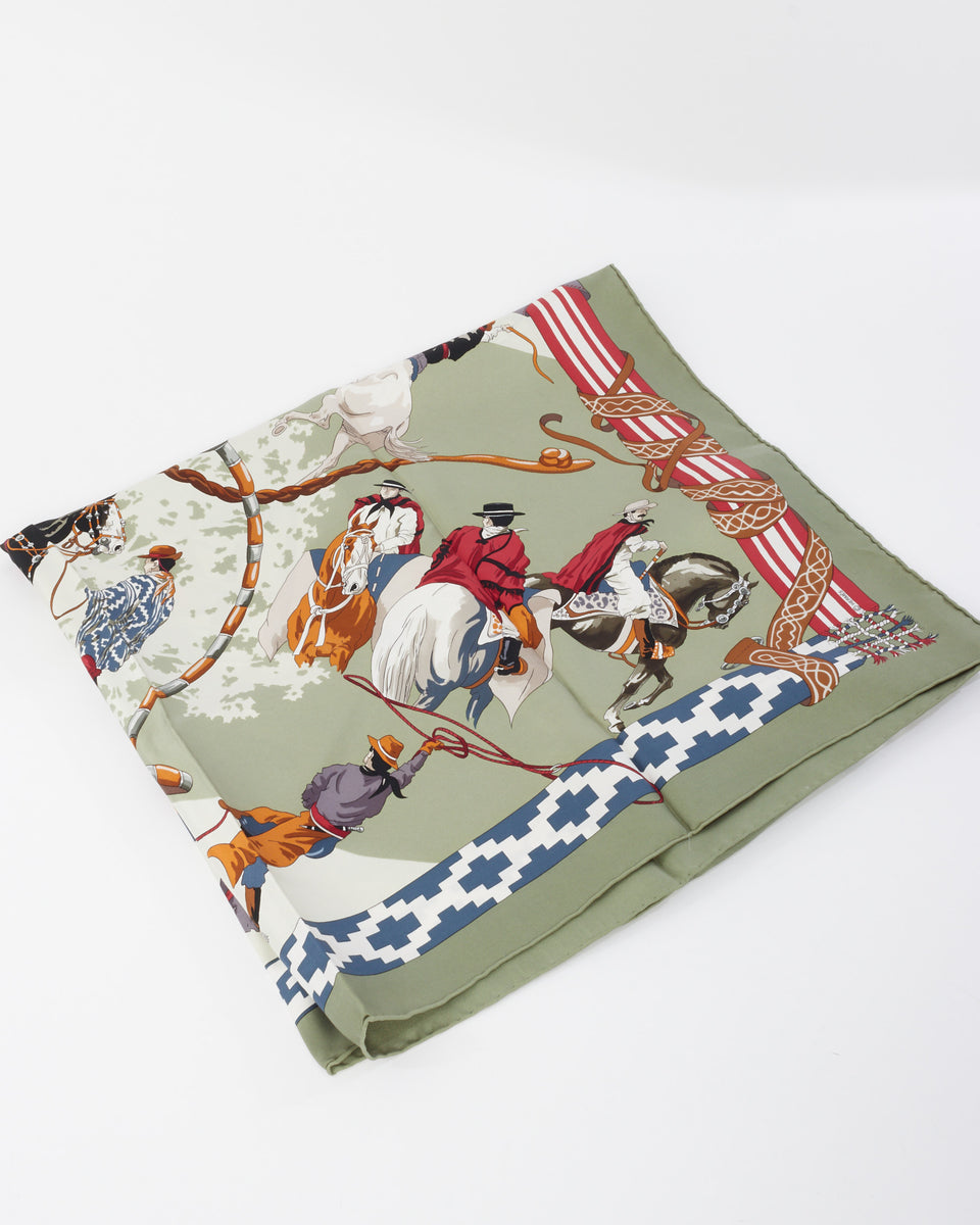 Hermès Green Multi Silk Dans Les Branches De L'ombu Scarf RETYCHE