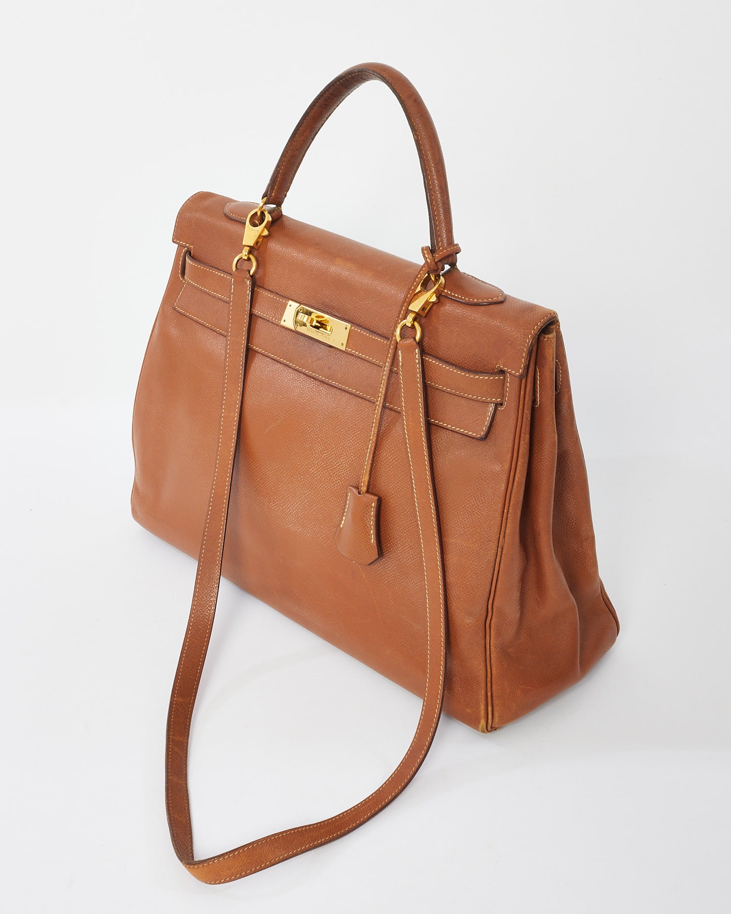 Hermès Vintage Gold Epsom Leather Kelly 32 GHW