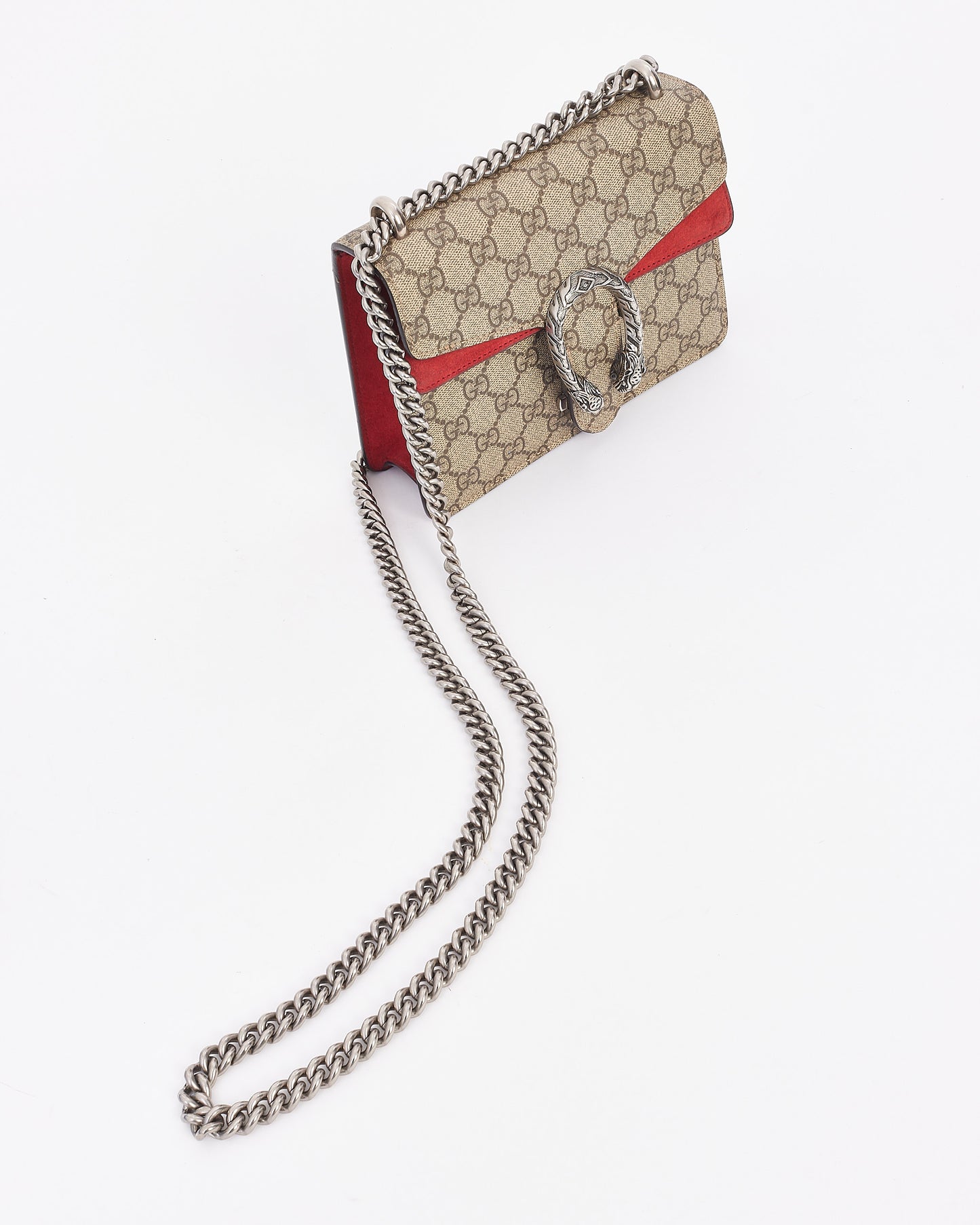 Sac à chaîne Dionysus en toile enduite Gucci beige/rouge GG Mini