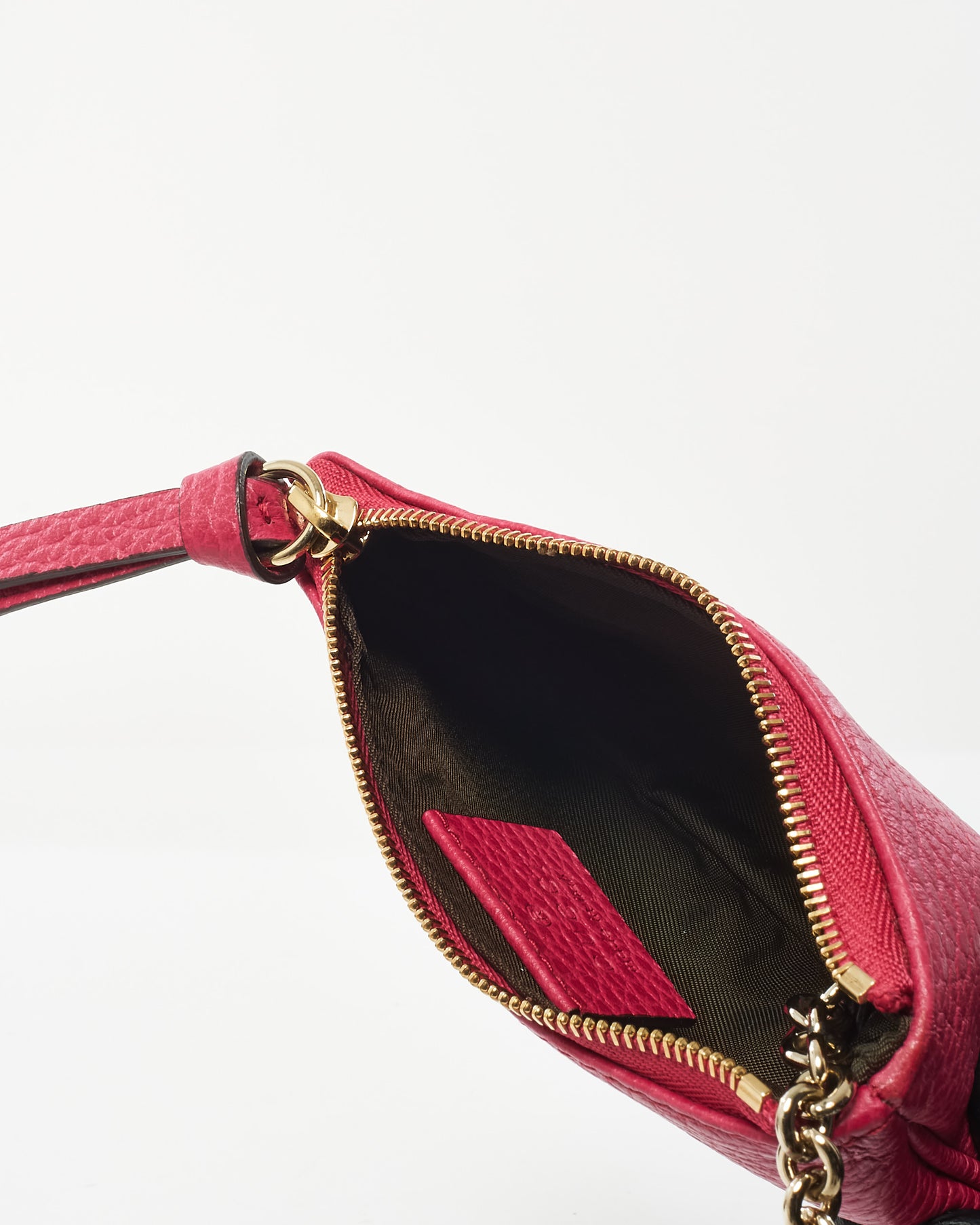 Gucci Fuchsia Pink Calfskin Leather Blossom Dollar Swing Key Case