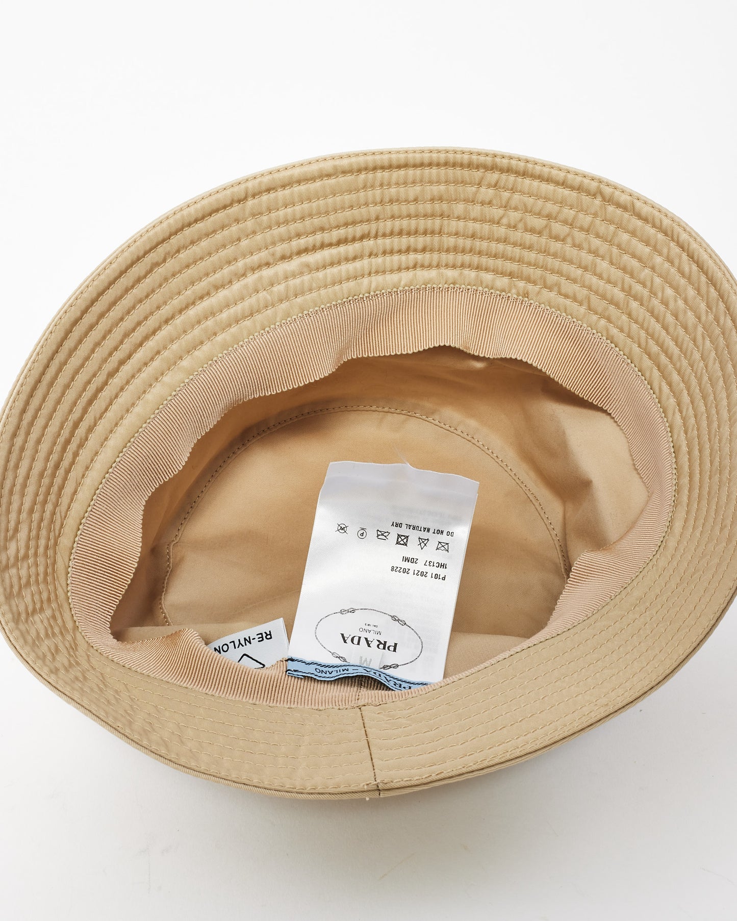 Chapeau Seau En Nylon Beige Prada - M