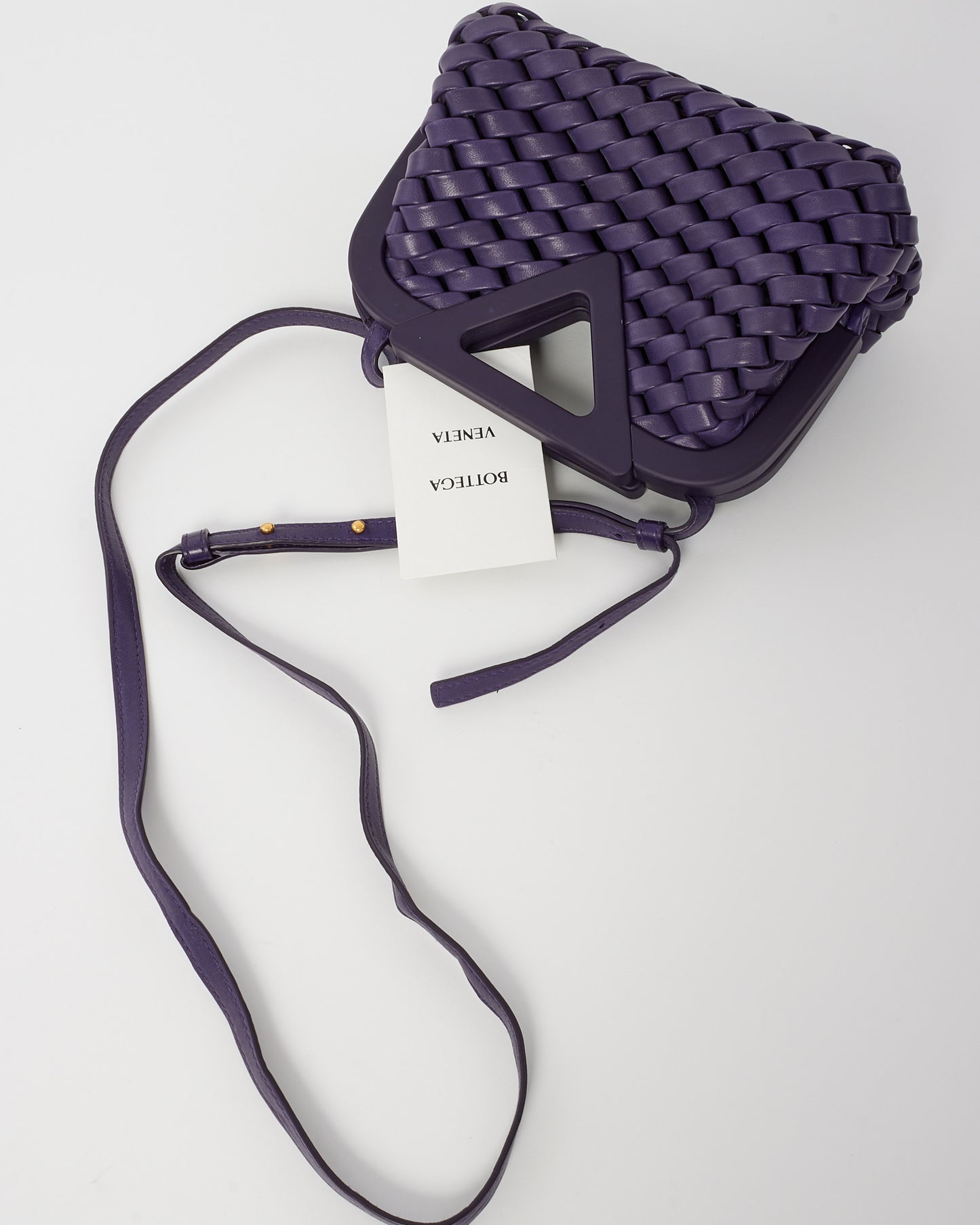 Bottega Veneta Purple Intrecciato Leather Mini Point Bag