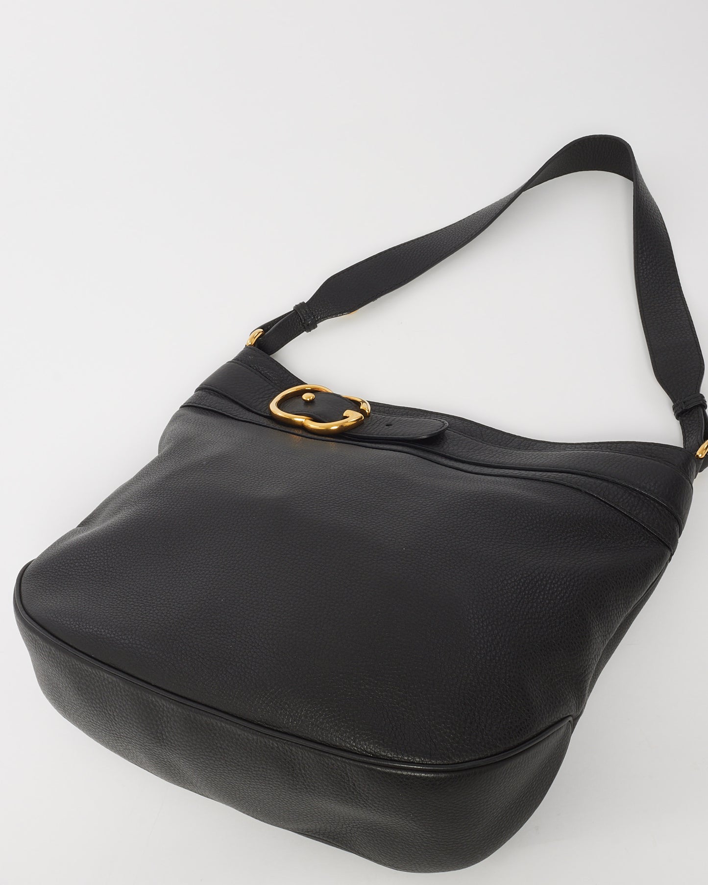 Grand sac à bandoulière Ride en cuir grainé noir Gucci