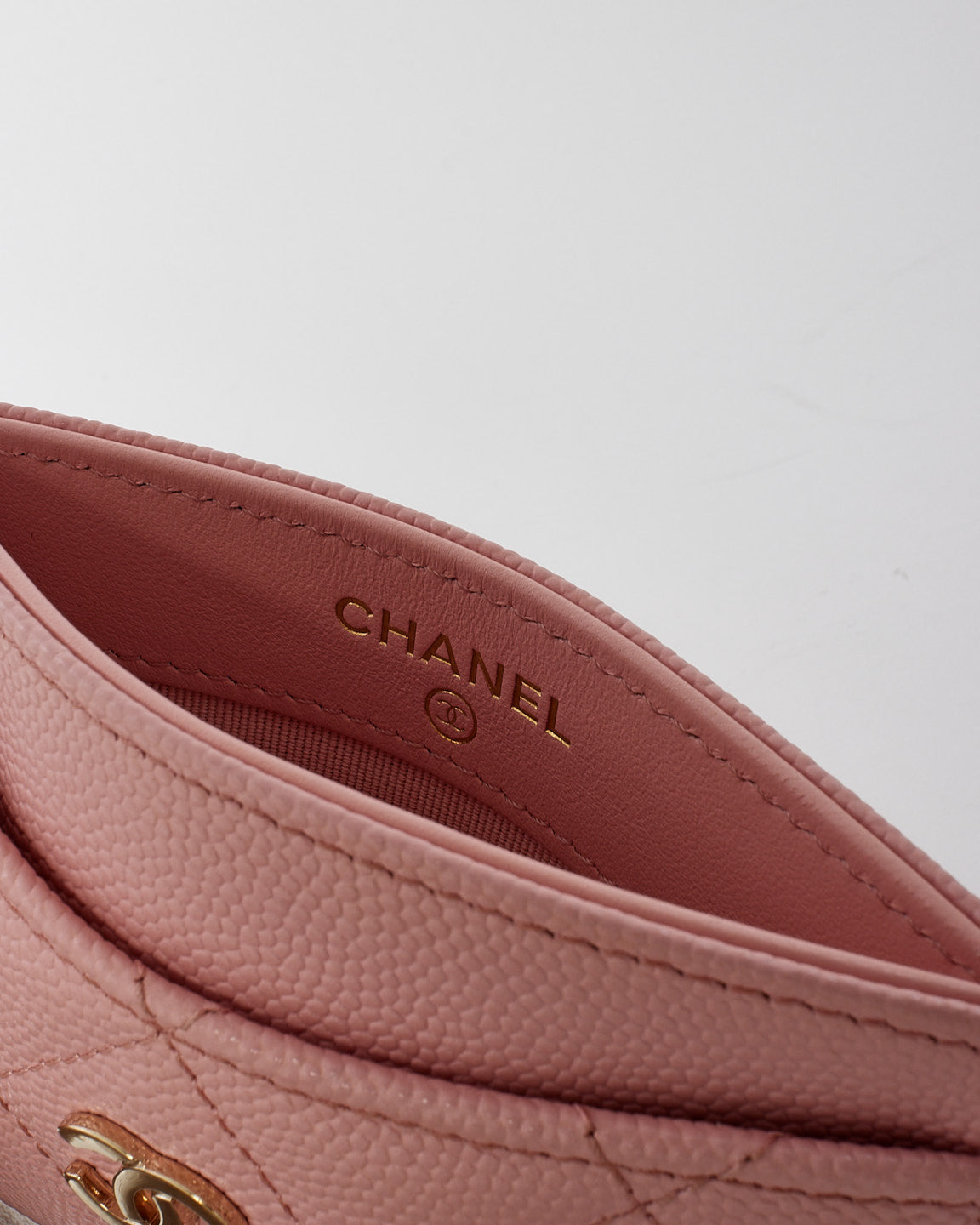 Chanel Pink Caviar Quilted Leather Card Holder