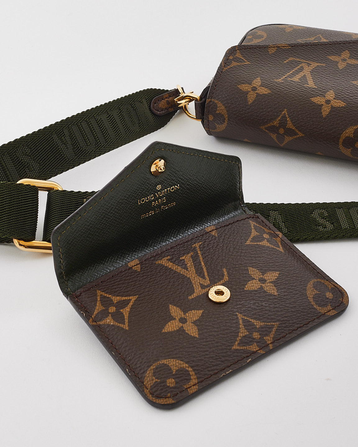 Louis Vuitton Monogram Canvas Félicie Strap & Go Crossbody with Khaki Strap