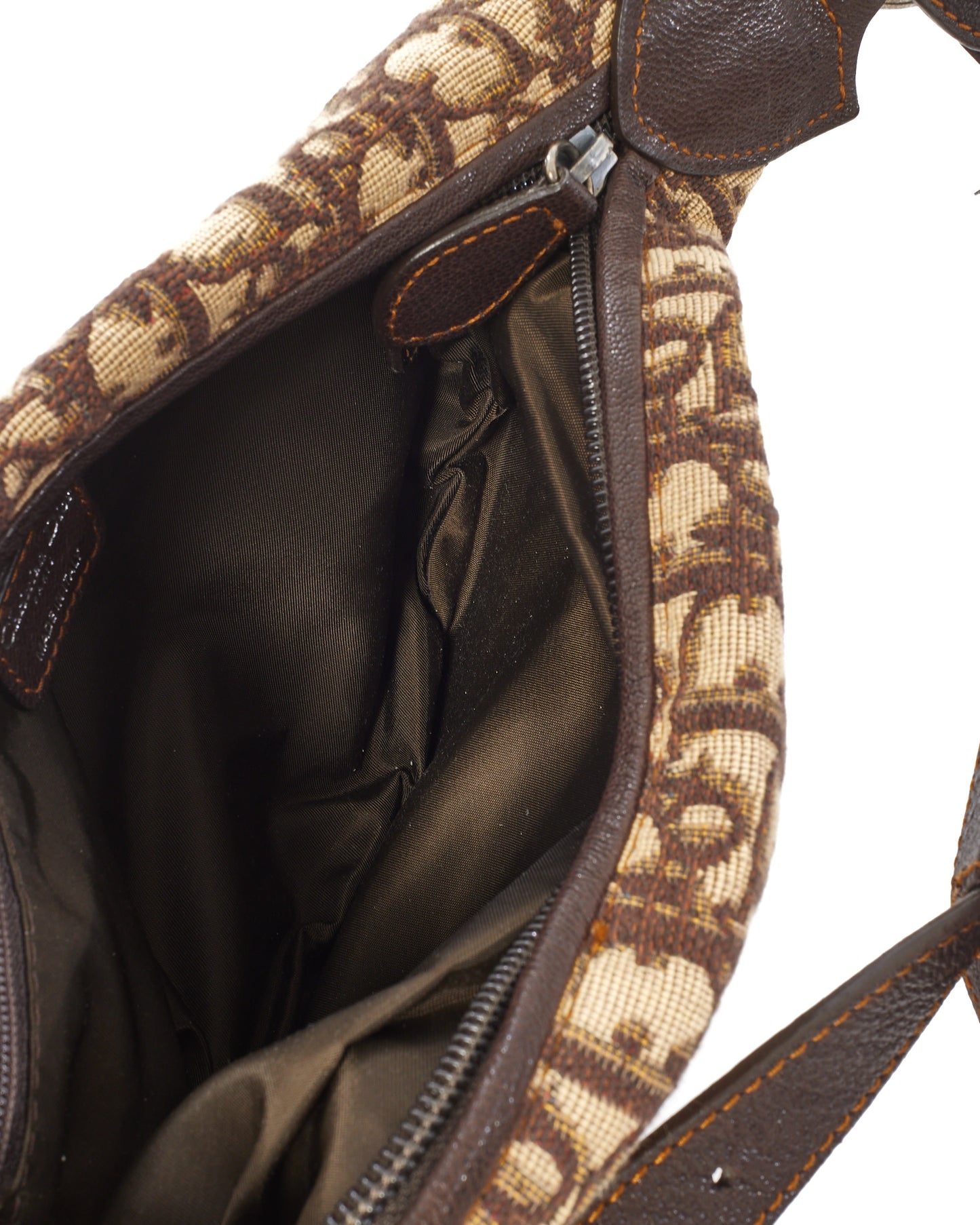 Dior Brown Monogram Oblique Canvas Buckle Hobo Bag