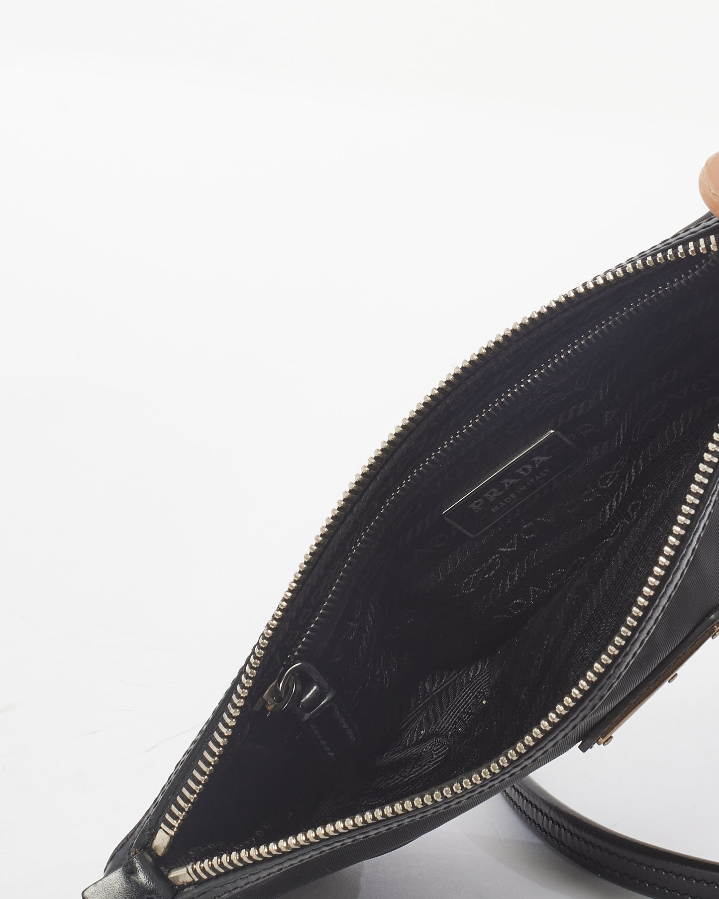 Prada Black Nylon & Leather Chain Mini Shoulder Bag