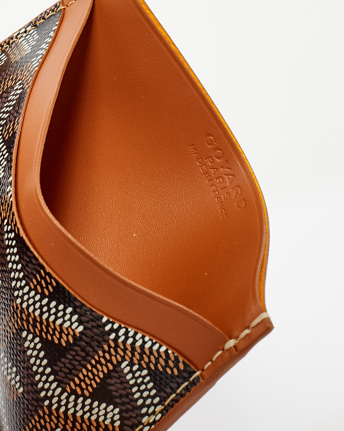 Goyard Tan and Black Monogram Goyardine Saint Sulpice Card Holder