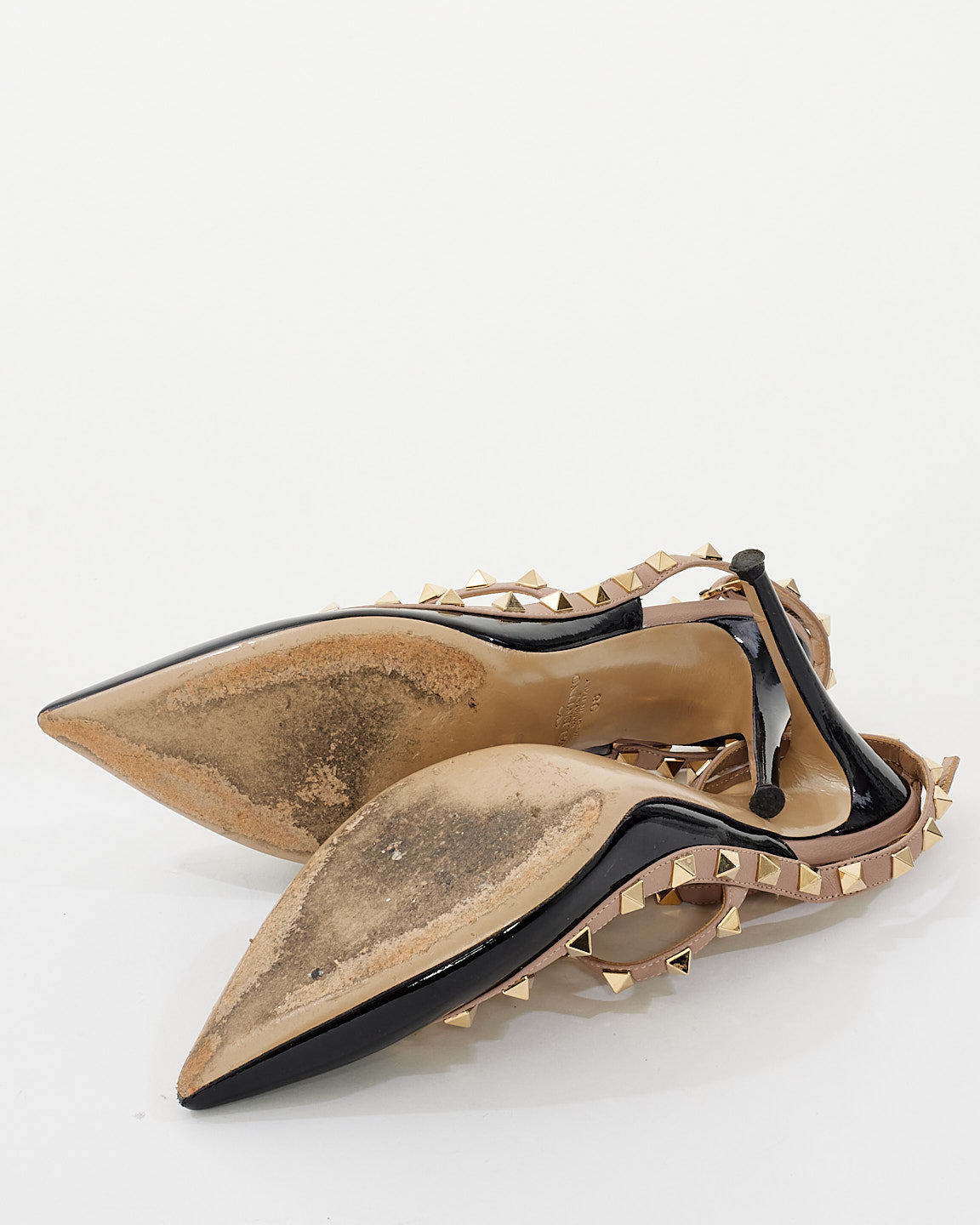 Escarpins Rockstud en cuir verni noir Valentino - 38