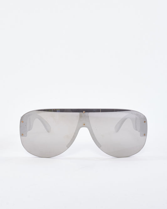 Versace Grey/Mirror Medusa Aviator Shield Sunglasses