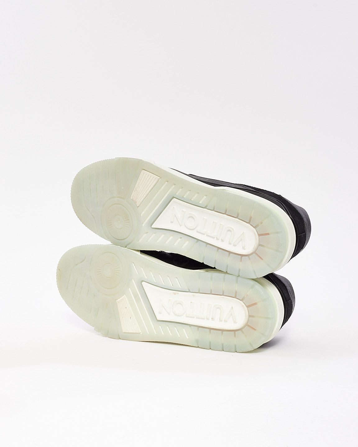 Louis Vuitton Men's Black Eclipse Monogram Canvas Trainer Sneakers - 8.5 MEN