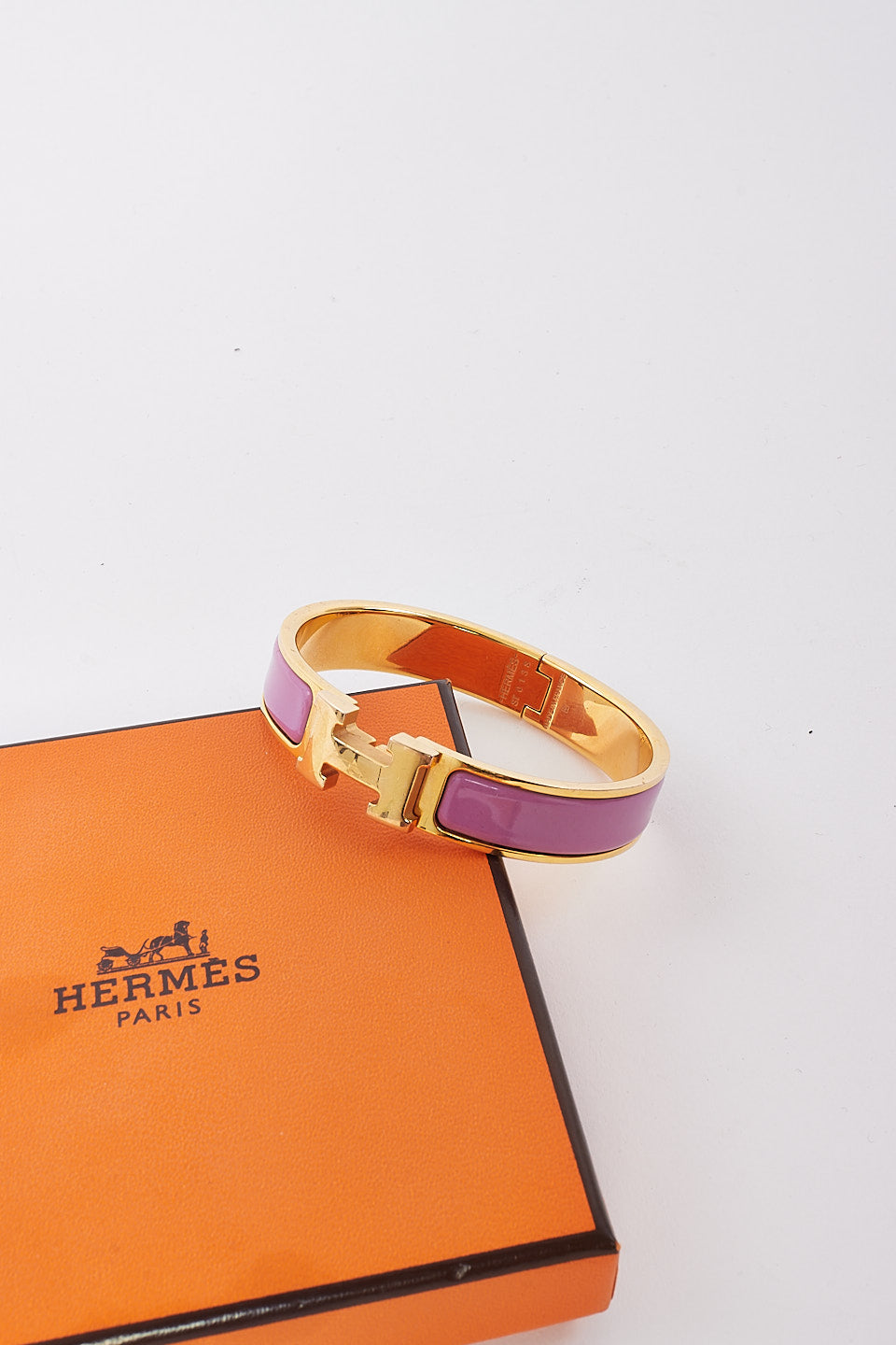 Hermès Pink & Gold Clic Clac Bracelet - PM