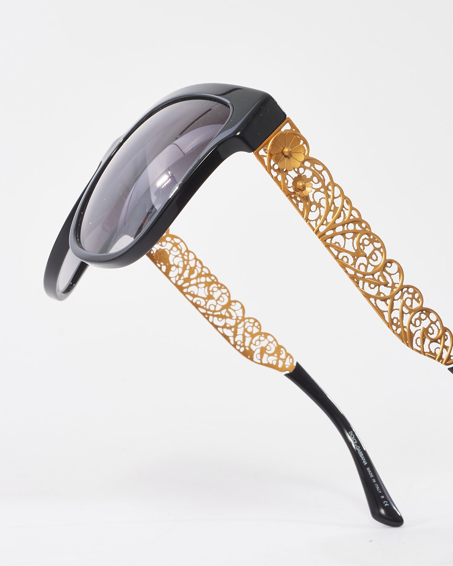 Dolce Gabbana Black & Gold Floral Sunglasses DG4212