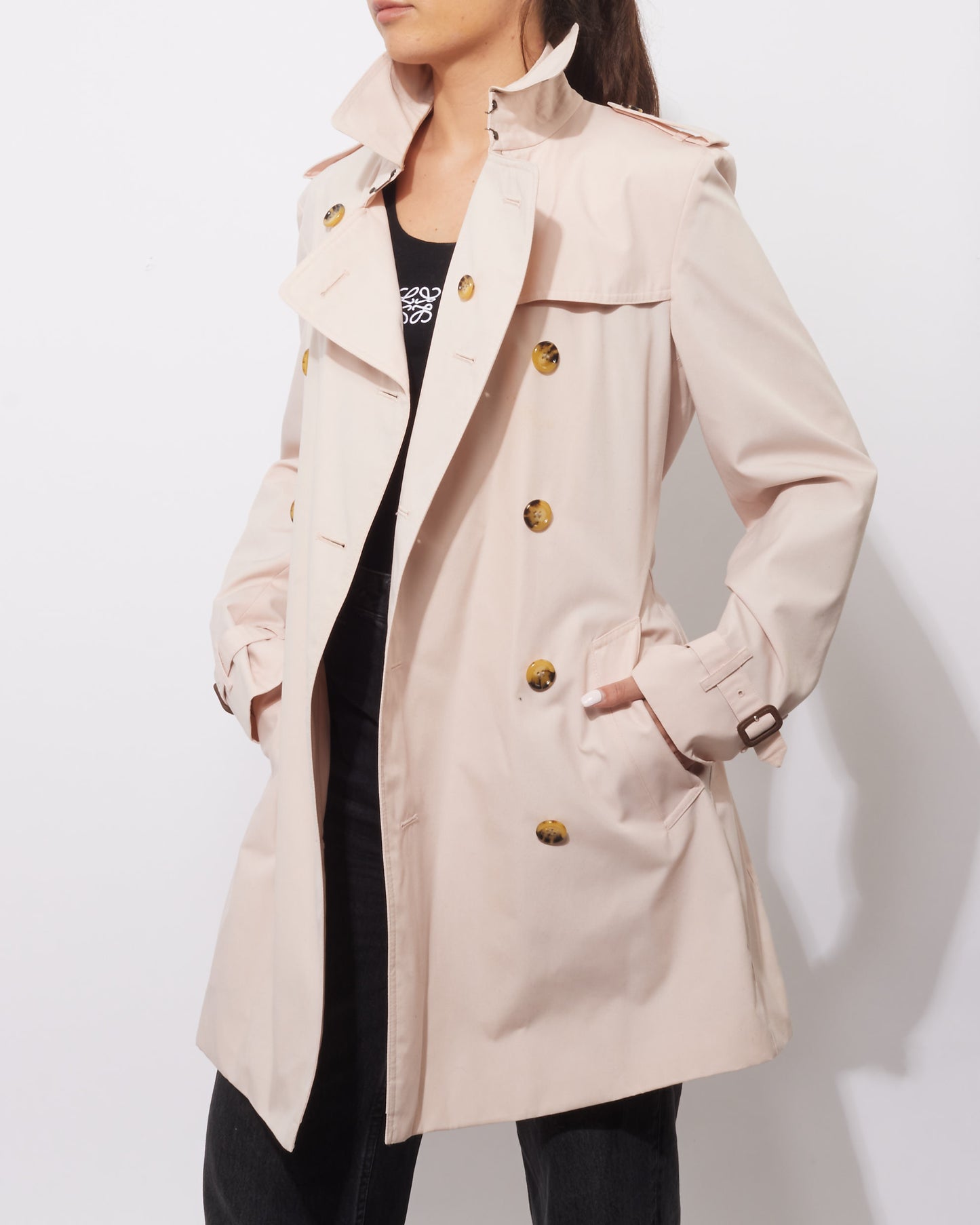 Burberry Light Pink Trench Coat - S