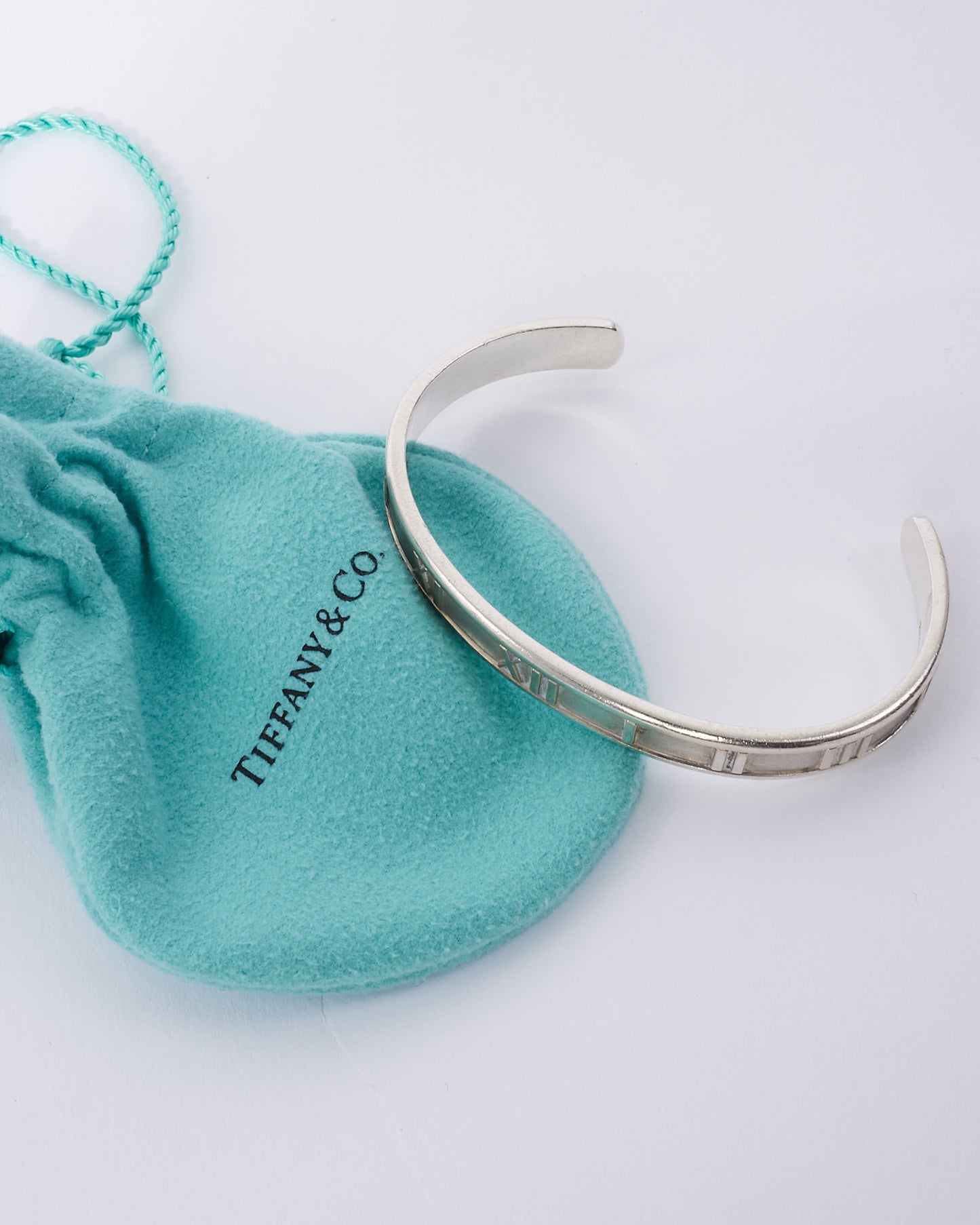 Tiffany & Co. Silver Atlas Roman Numeral Cuff Bracelet