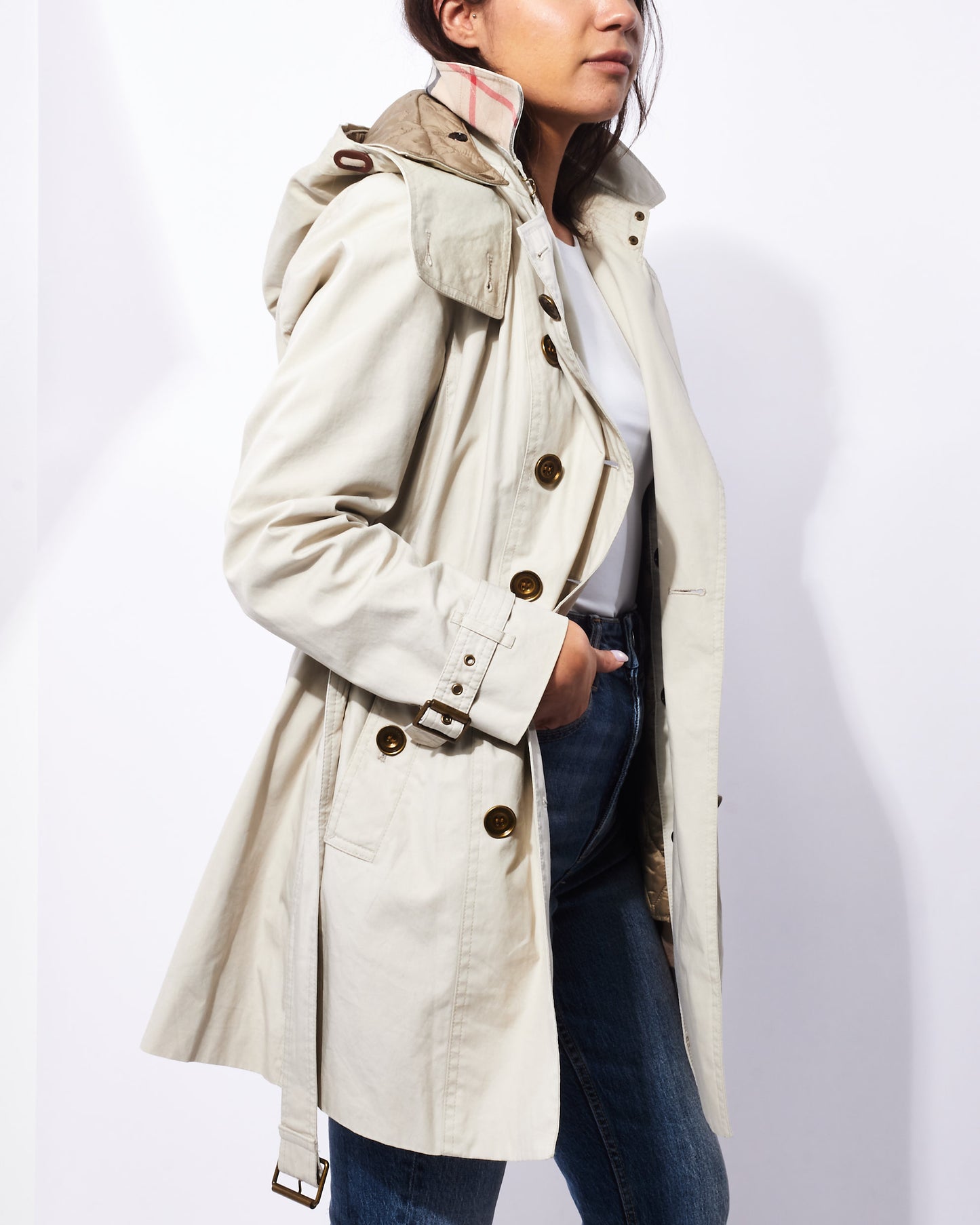 Burberry Beige Double Layer Vest & Trench Coat - 10