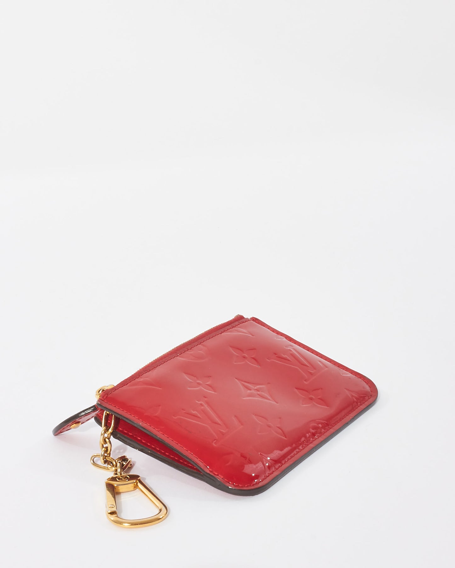 Louis Vuitton Red Monogram Vernis Leather Key Ring Pouch