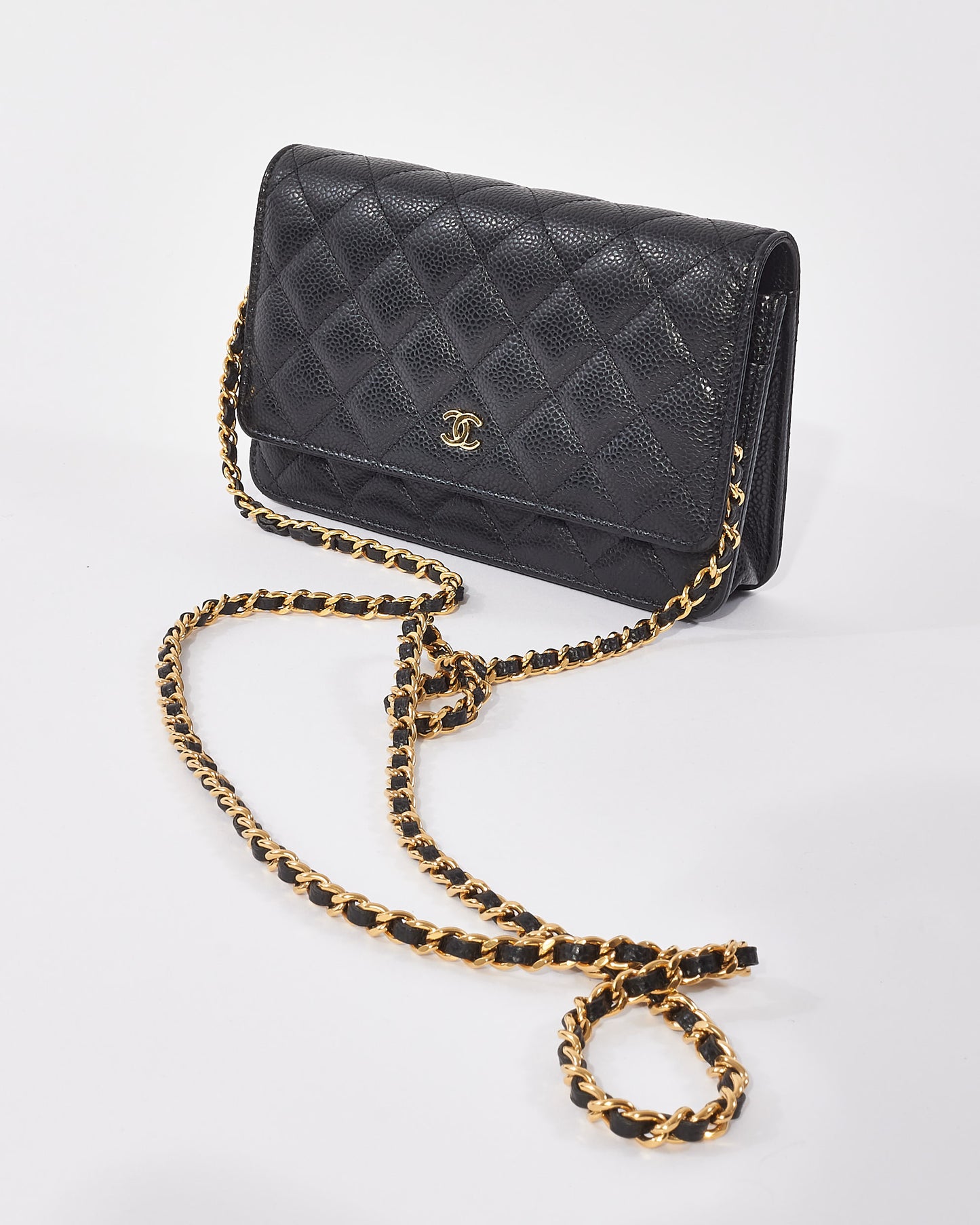 Chanel Black Caviar Leather Wallet On Chain GHW