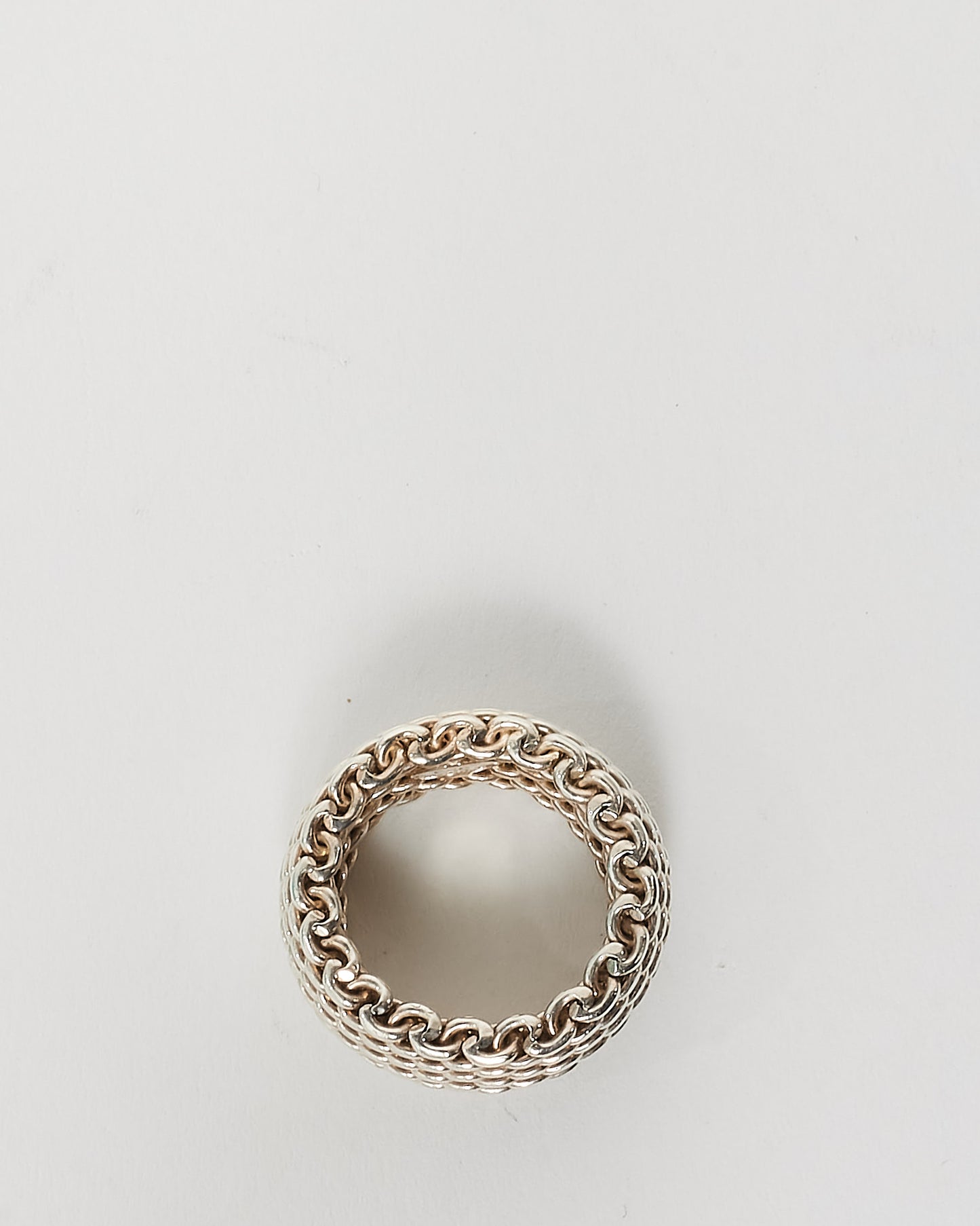 Tiffany & Co. Sterling Silver Mesh Domed Ring - 4.5