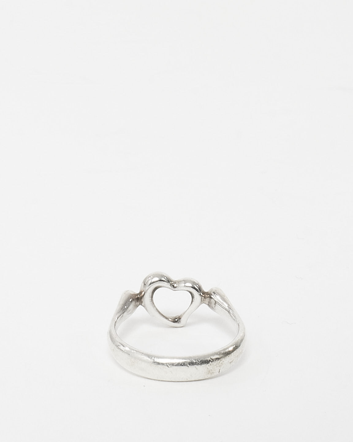 Tiffany & Co. Silver Elsa Peretti Open Heart Ring - 6