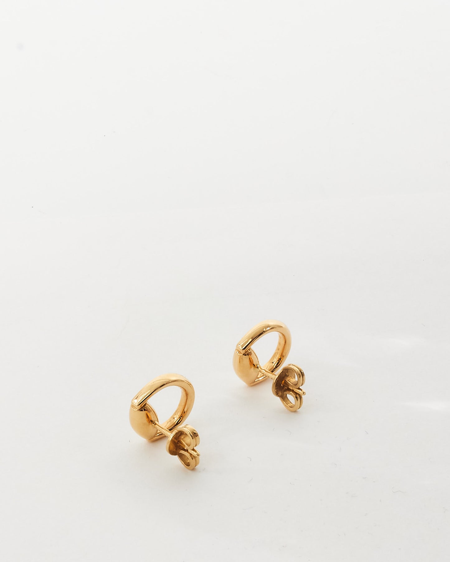 Gucci 18K Yellow Gold Horsebit Stud Earrings