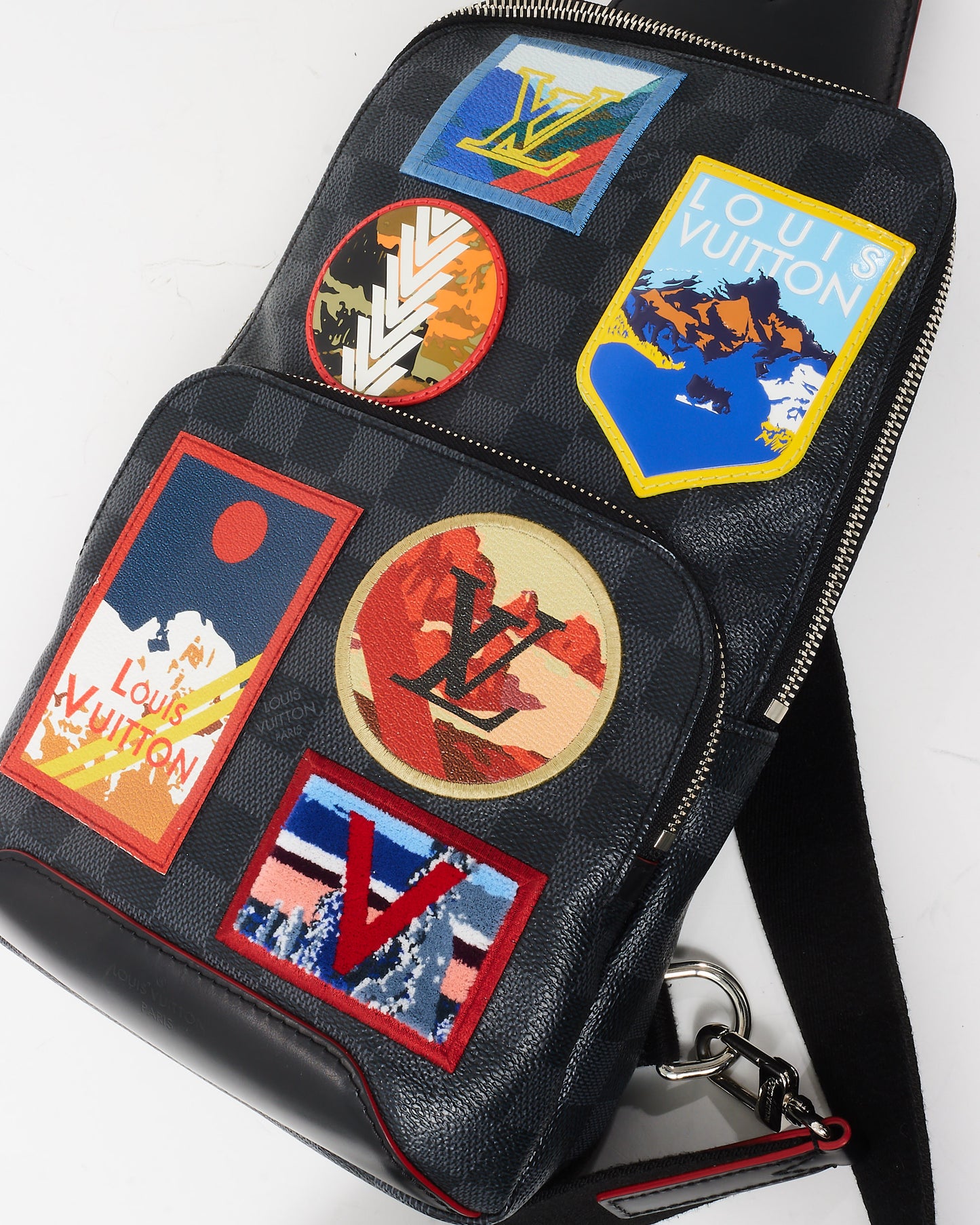 Louis Vuitton Damier Graphite Coated Canvas Alps Patches Avenue Sling Bag