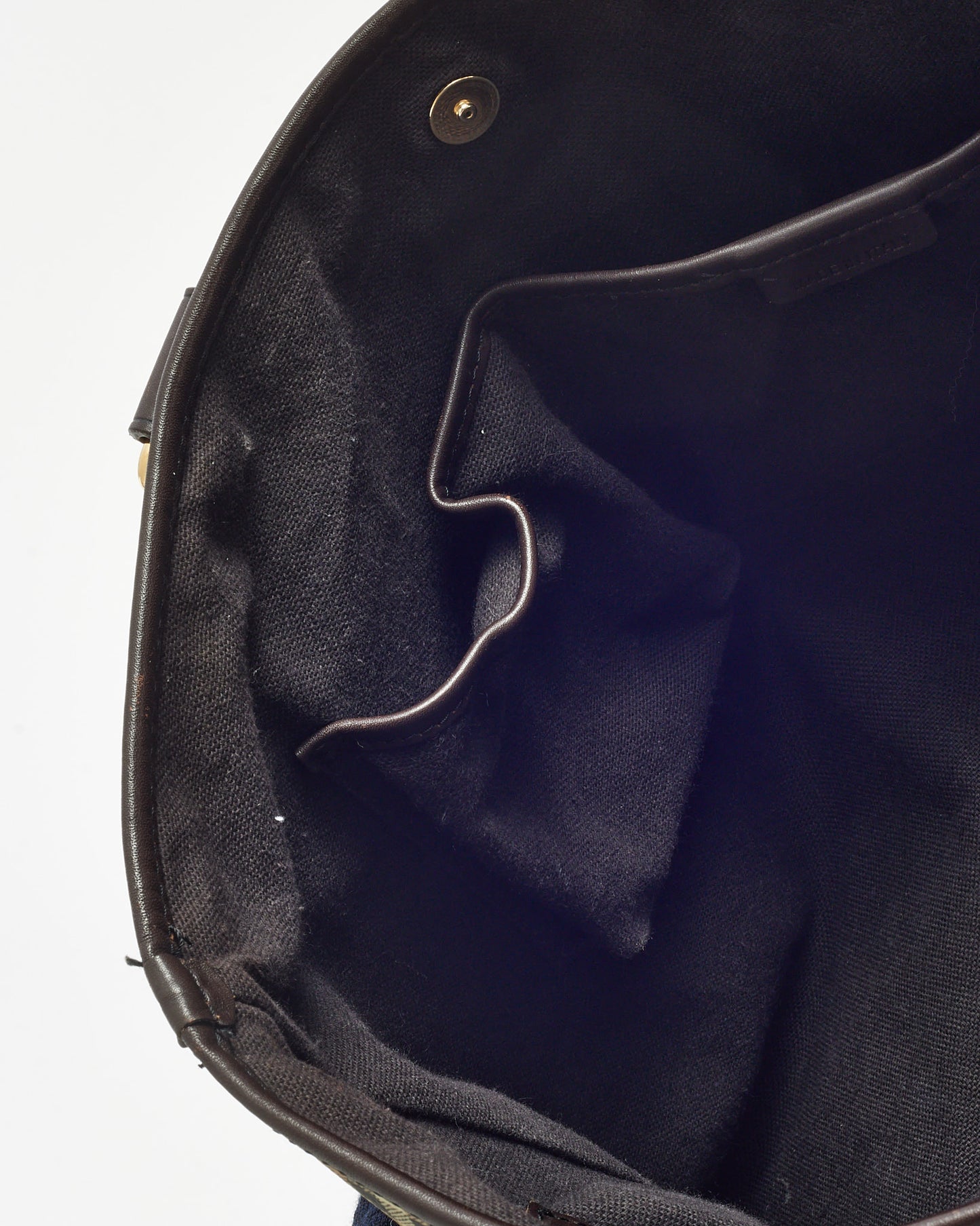 Burberry Brown Leather and Haymarket Check Coated Canvas Tote Bag