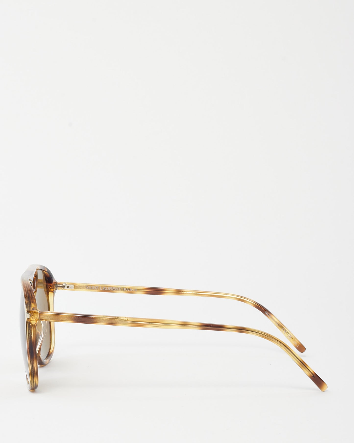 Saint Laurent Light Beige Tortoise Acetate SL476 Aviator Sunglasses