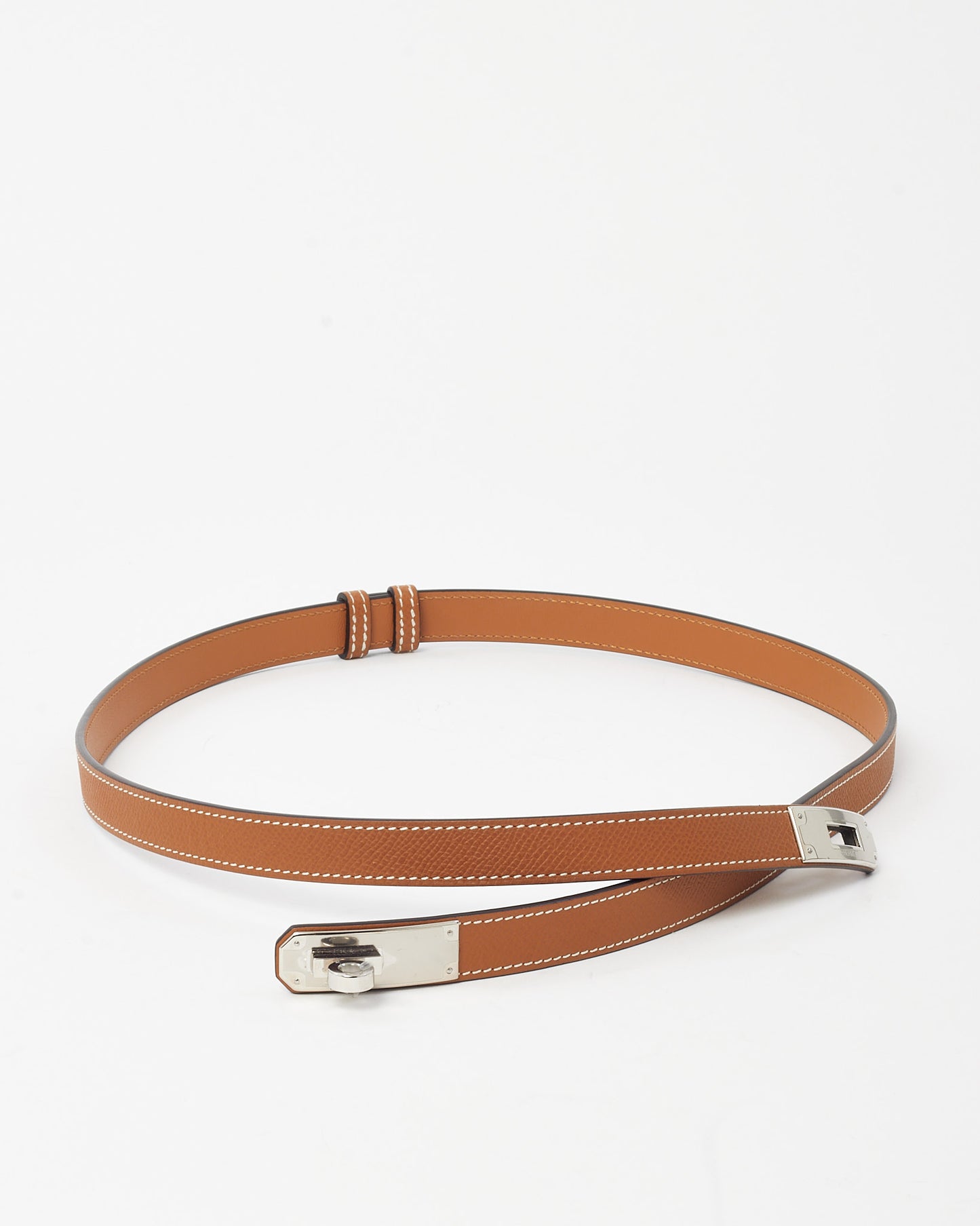 Hermès Gold (Tan) Epsom Leather Kelly 18 Belt PHW