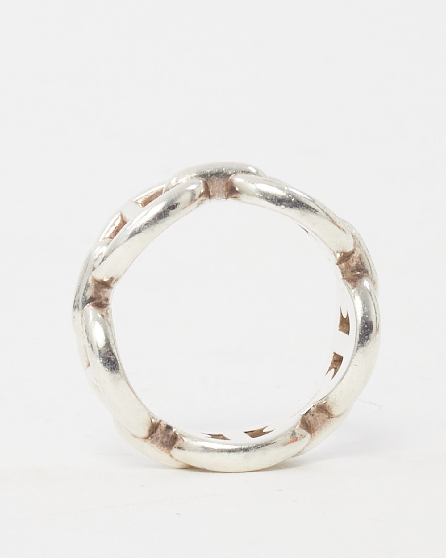 Hermès Silver Chaine D'Ancre Enchainee Ring PM - 53