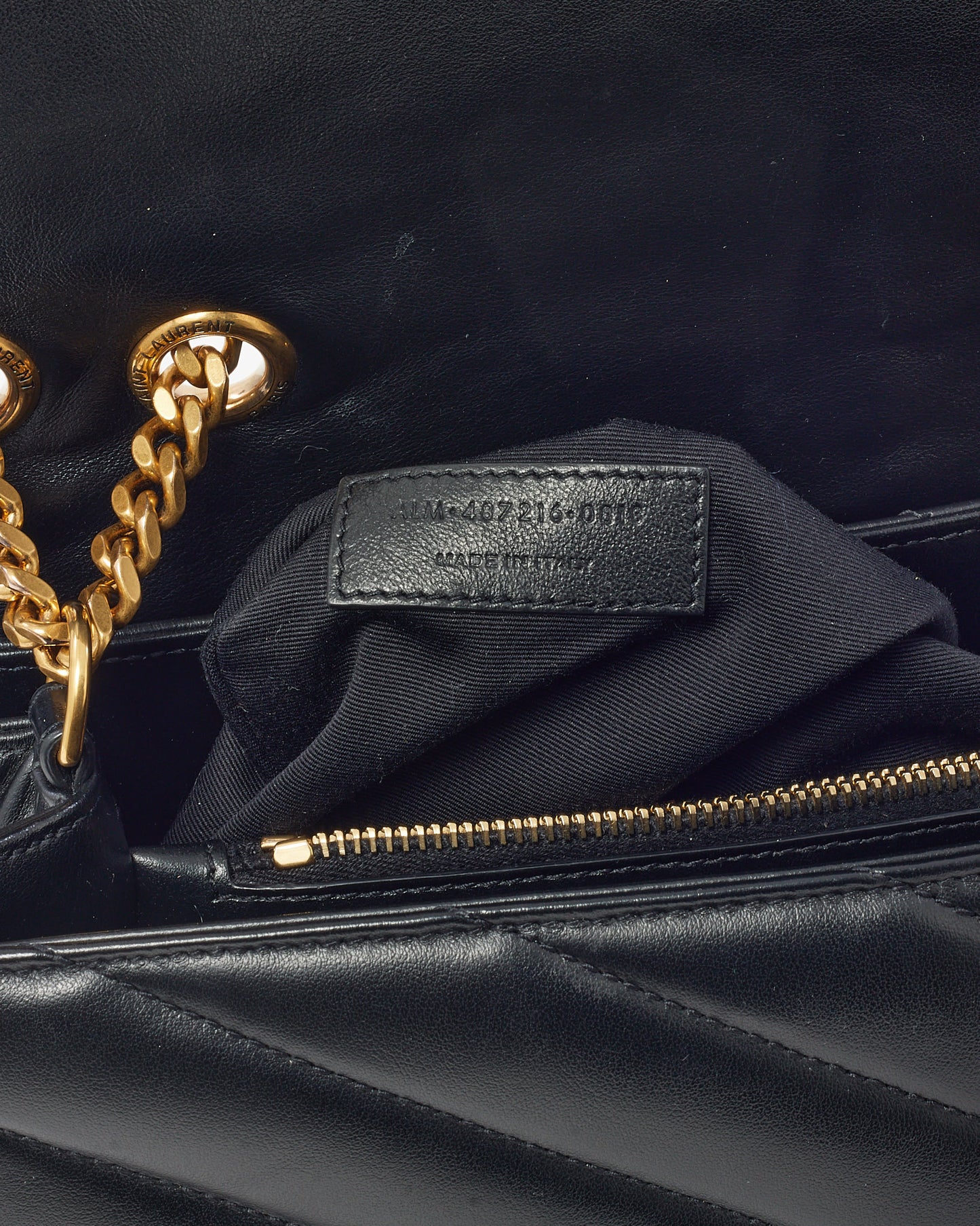 Saint Laurent Black Chevron Leather Medium Loulou Shoulder Bag GHW