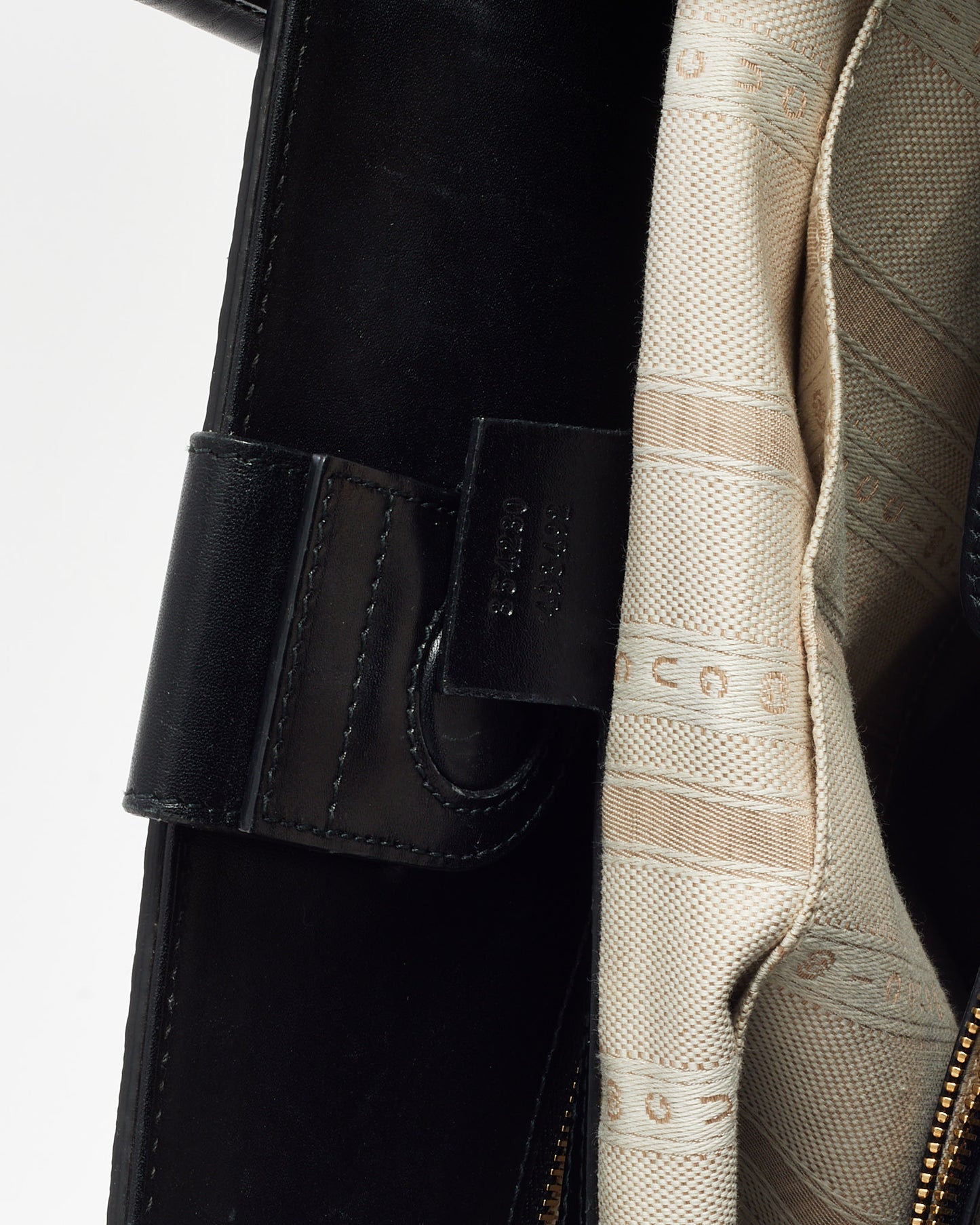 Gucci Black Diamante Leather Top Handle Tote Bag