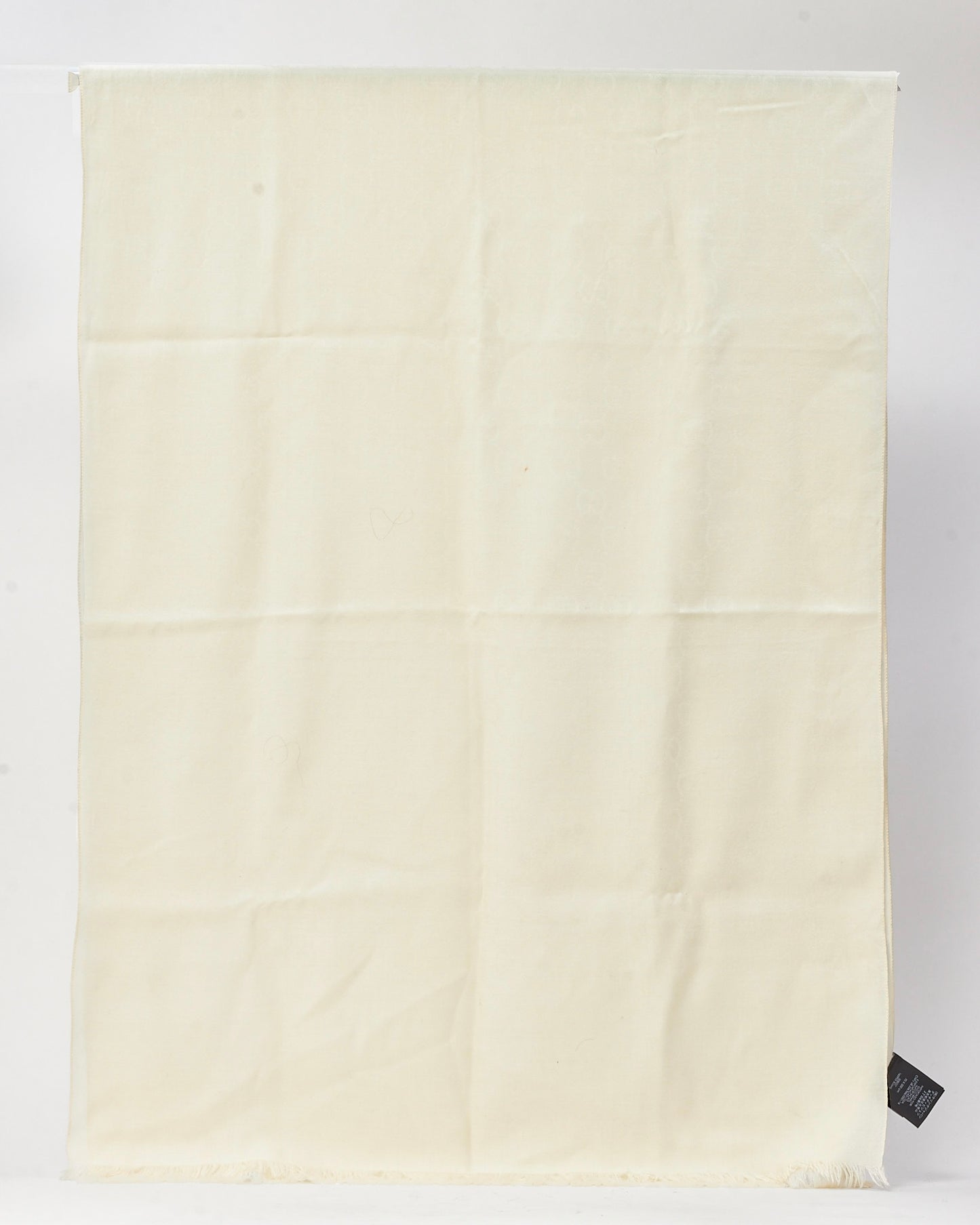 Gucci White GG Monogram Jacquard Wool and Silk Blend Scarf