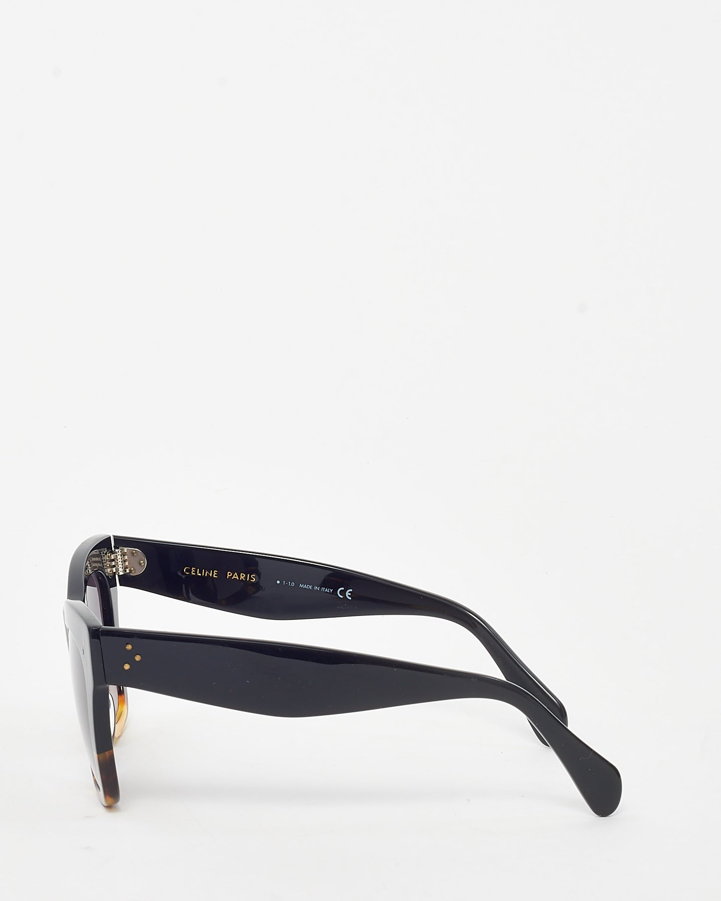 Celine Black and Brown Tortoise CL40041N Square Geometric Sunglasses
